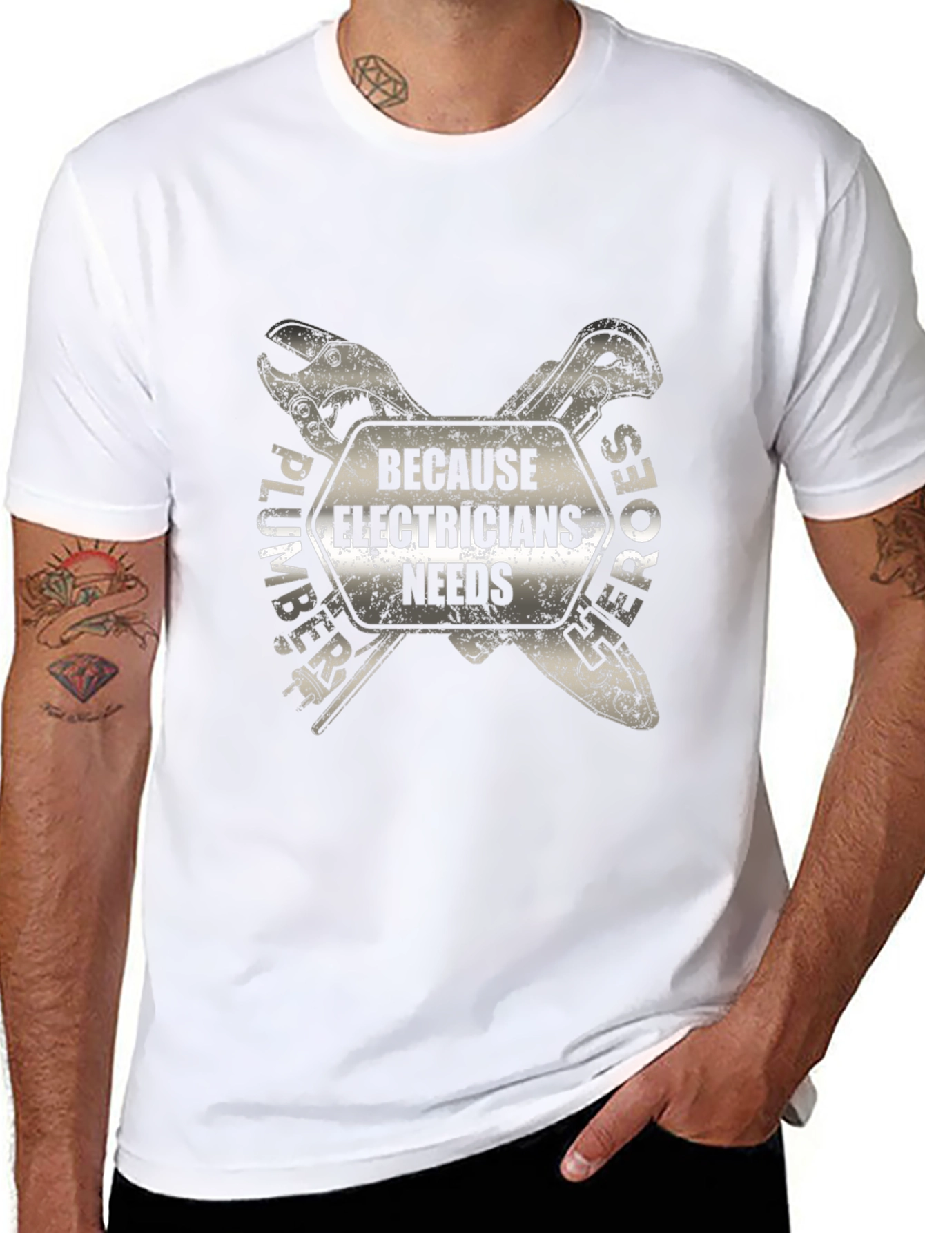 Electrician Hero T-Shirt - Plumber Support Tee