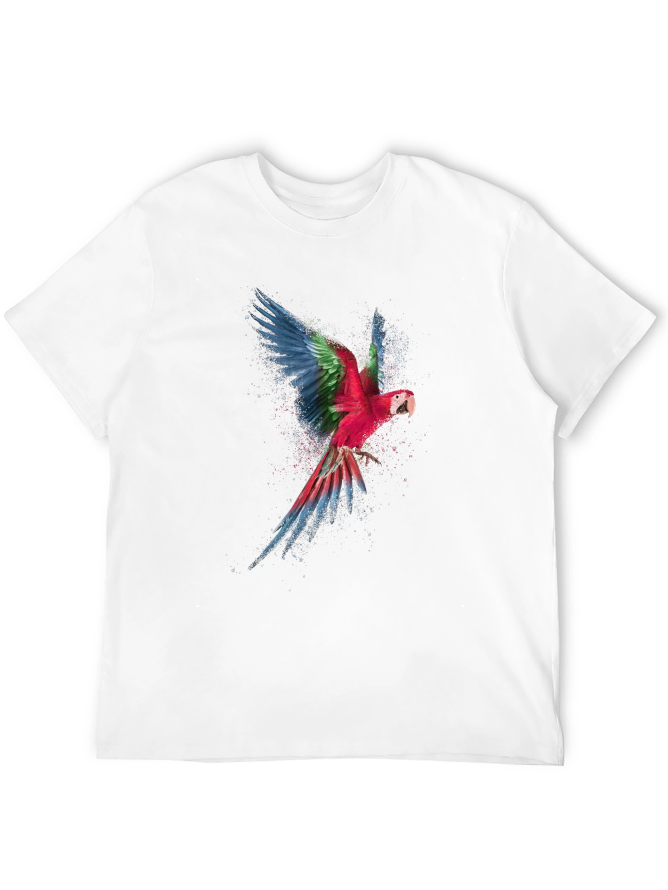 Mens Black Parrot Graphic Tee