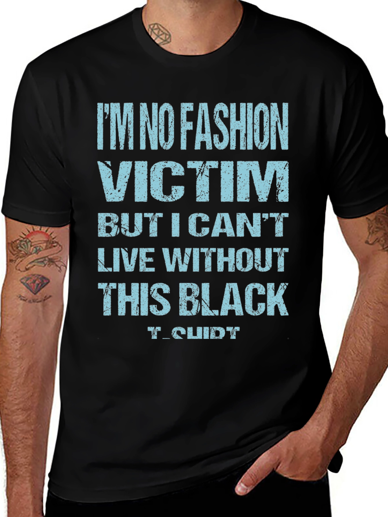 Funny No Fashion Victim Black T-Shirt