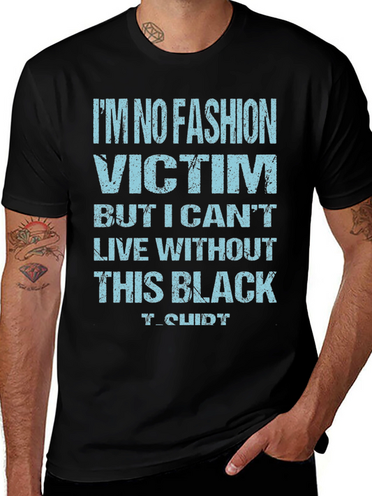 Funny No Fashion Victim Black T-Shirt