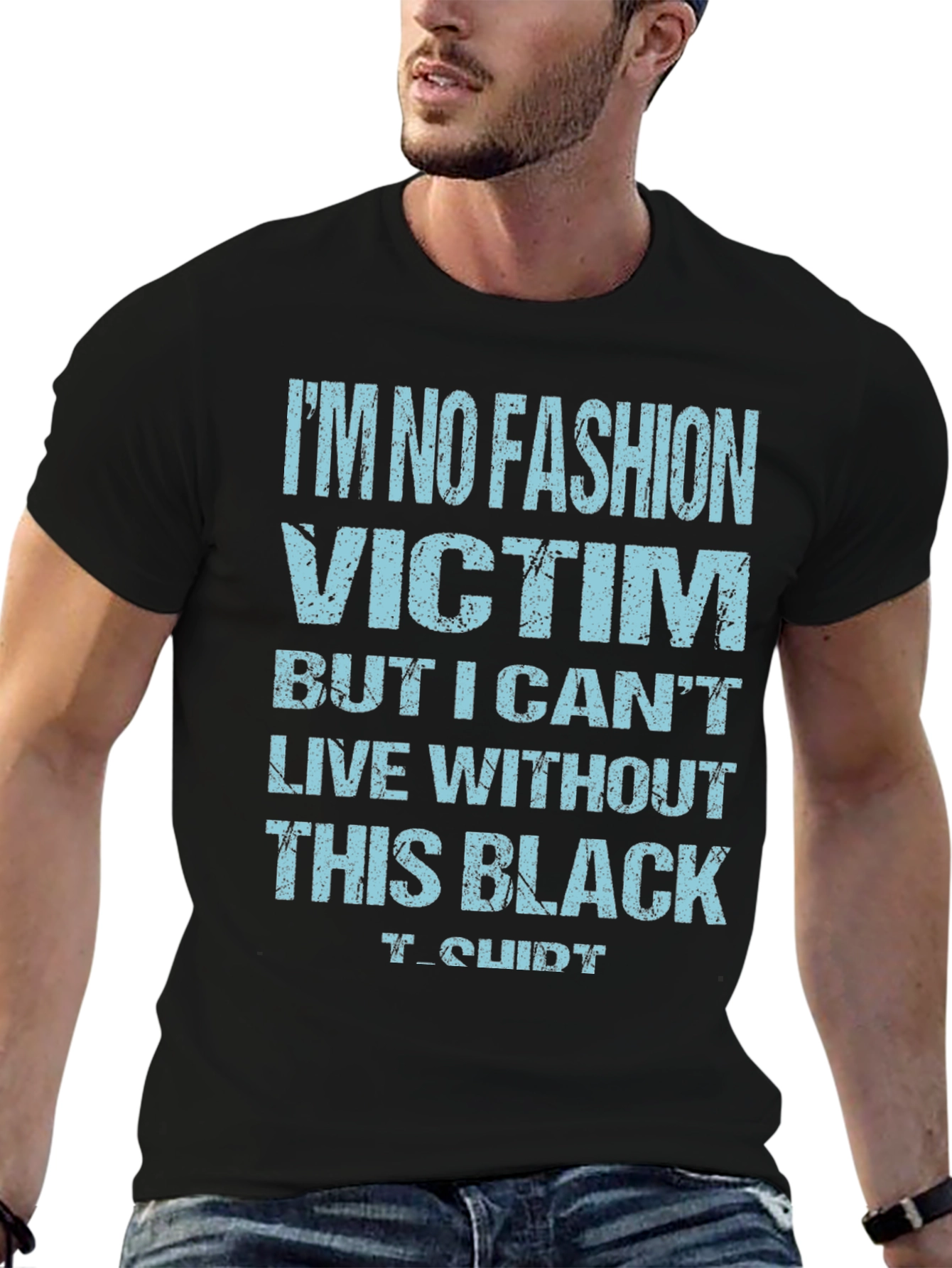 Funny No Fashion Victim Black T-Shirt