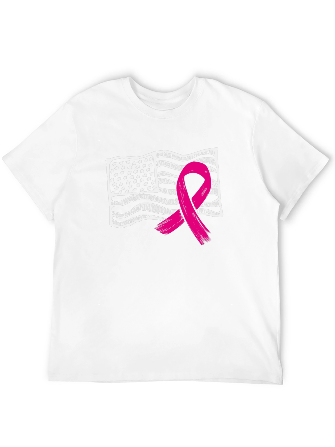 Breast Cancer Awareness American Flag T-Shirt