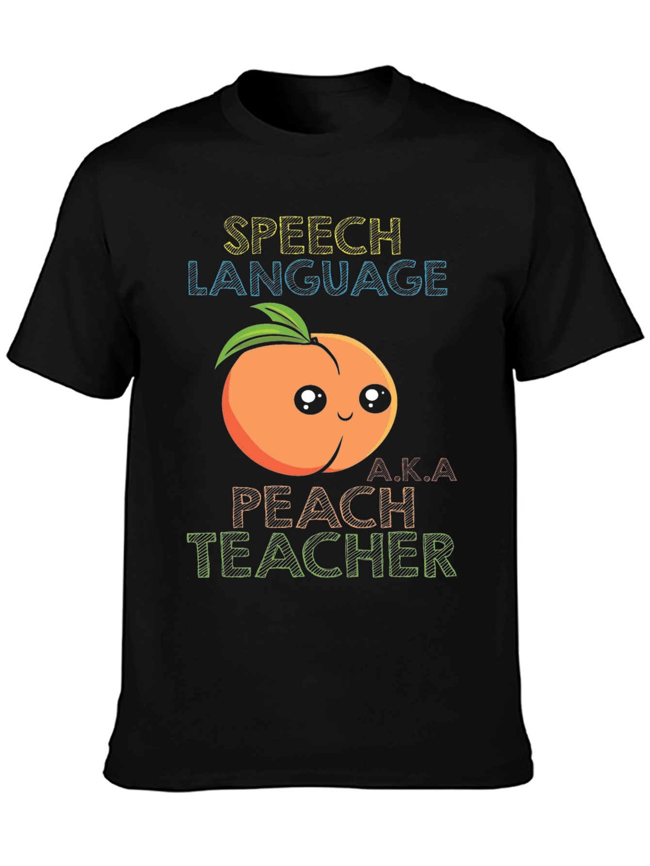 Speech Language Peach Teacher Graphic T-Shirt