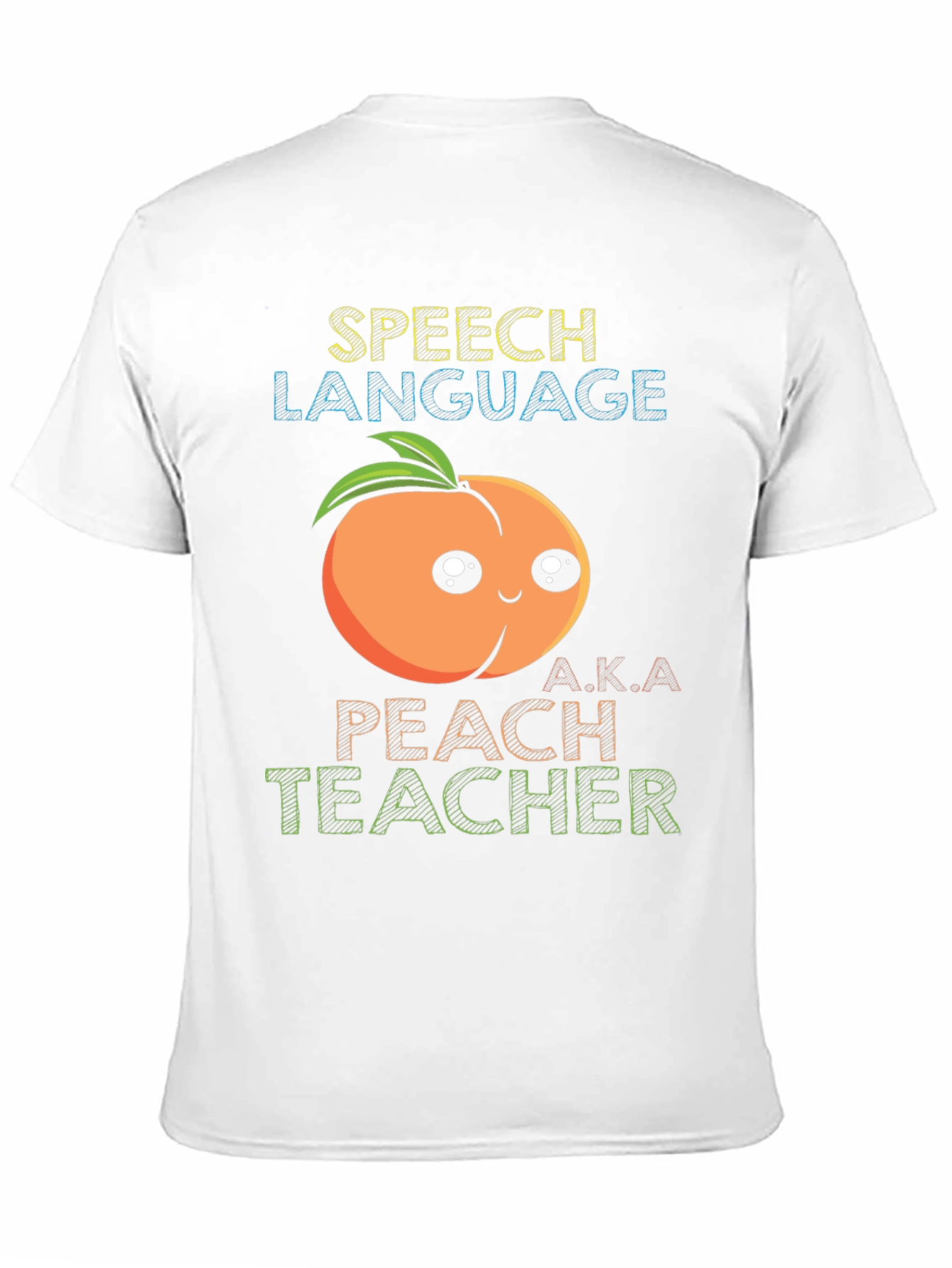 Speech Language Peach Teacher Graphic T-Shirt