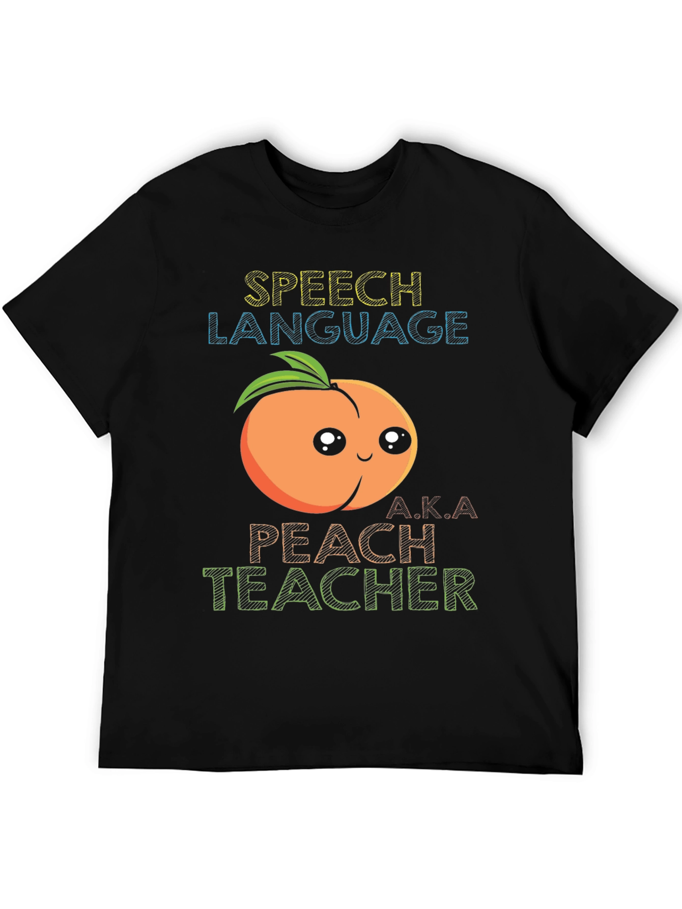 Speech Language Peach Teacher Graphic T-Shirt