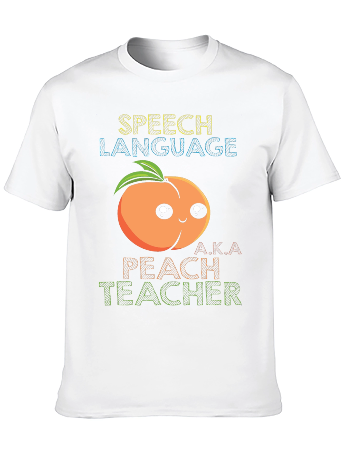 Speech Language Peach Teacher Graphic T-Shirt