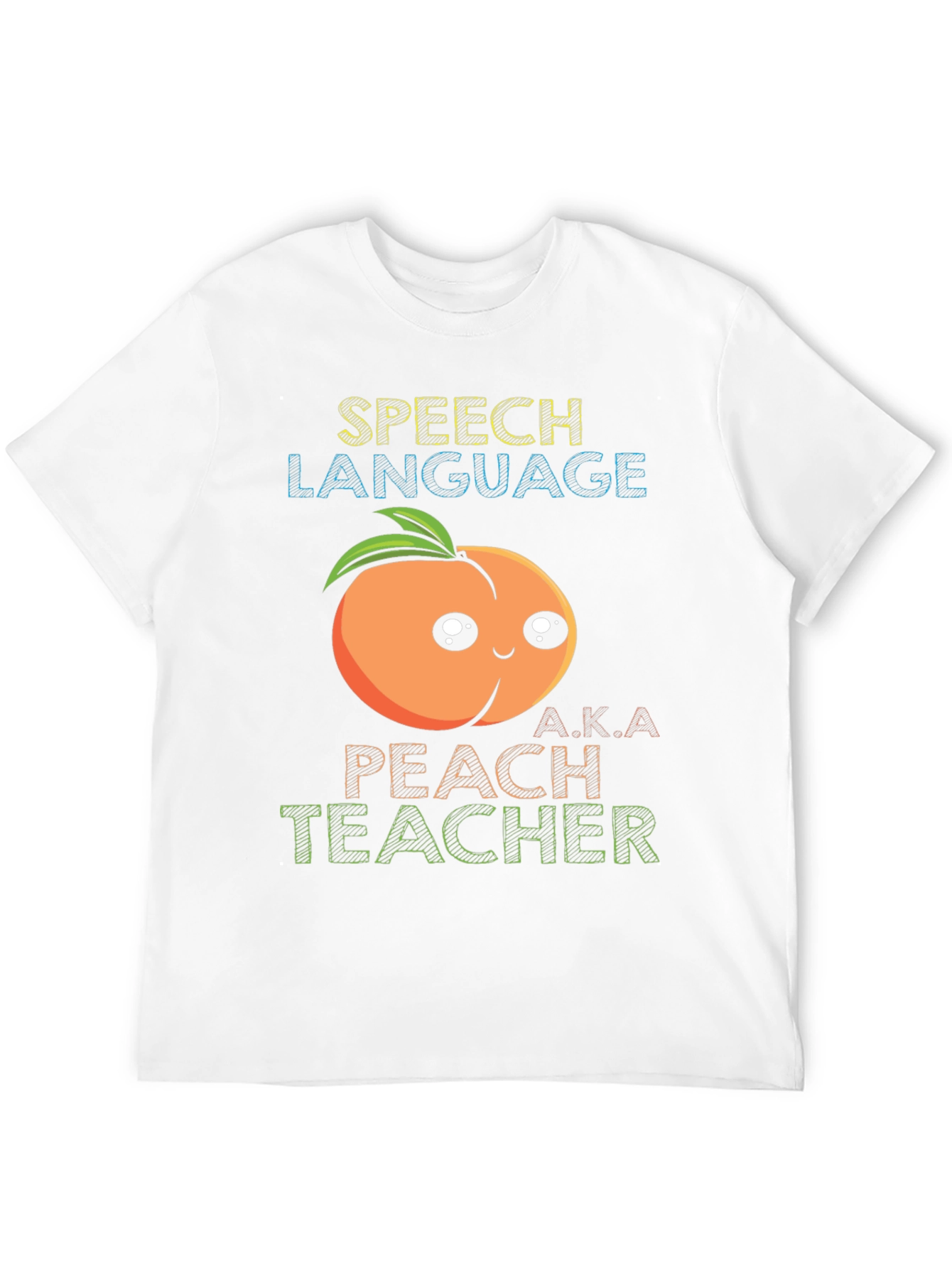 Speech Language Peach Teacher Graphic T-Shirt