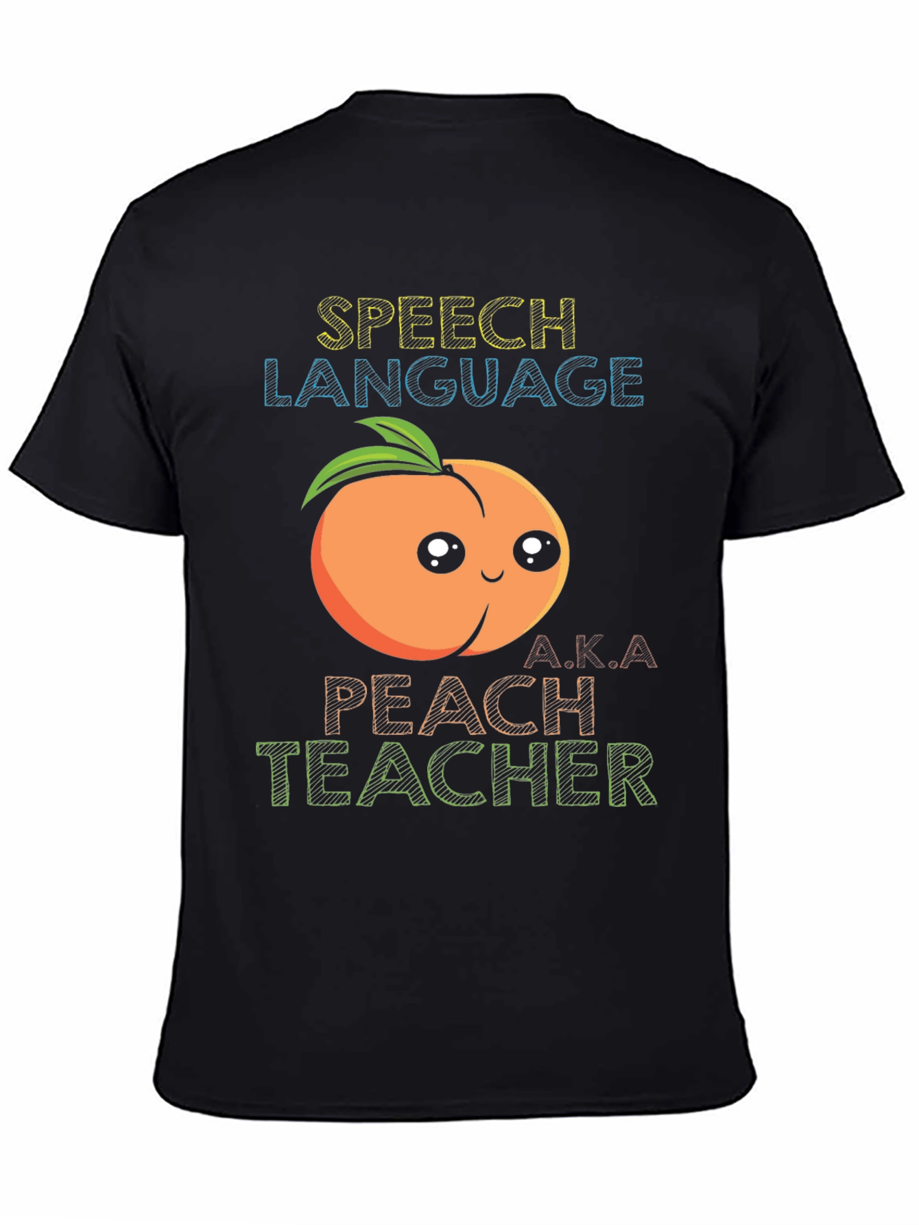 Speech Language Peach Teacher Graphic T-Shirt