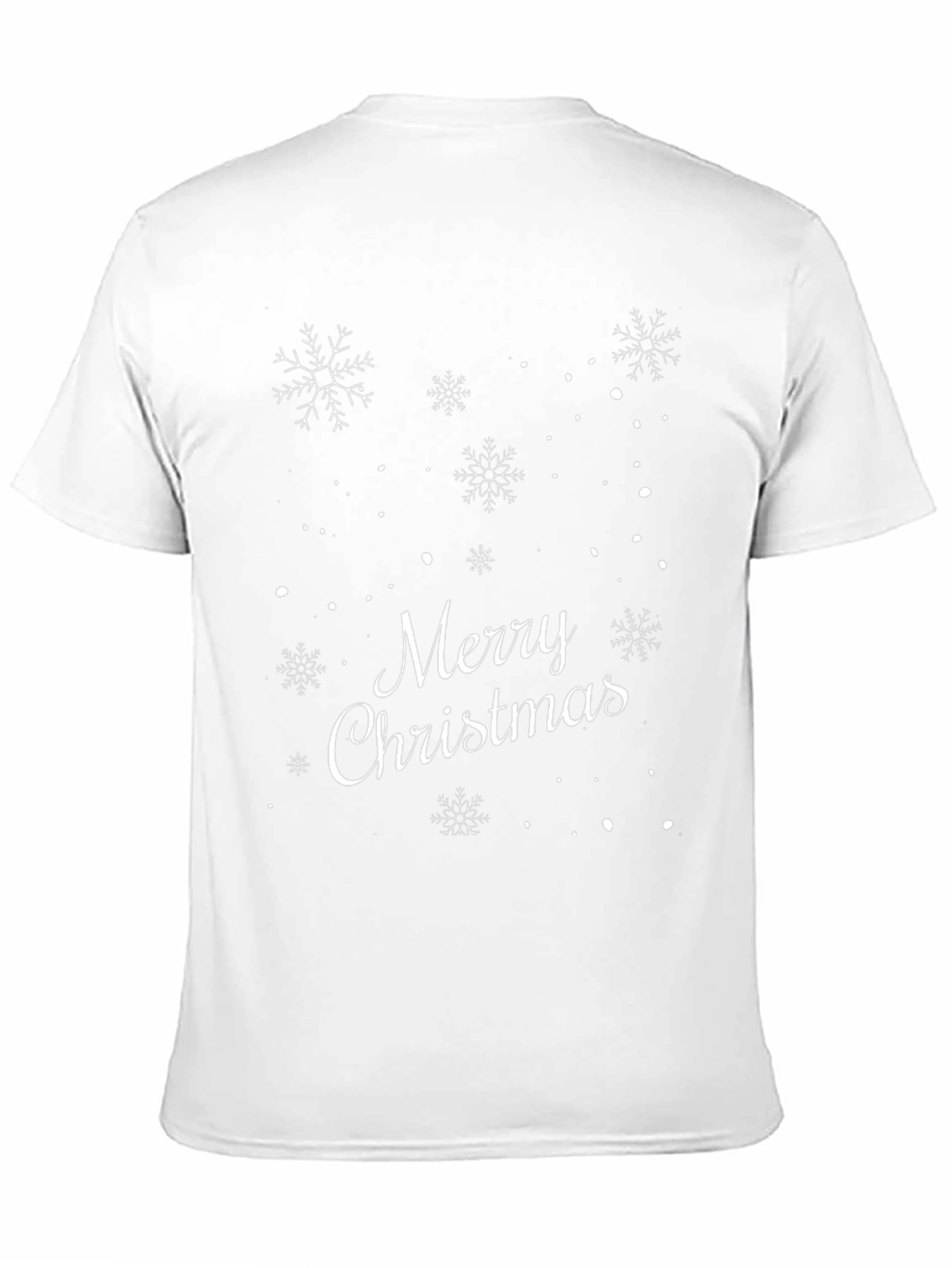 Merry Christmas Snowflakes Black T-Shirt