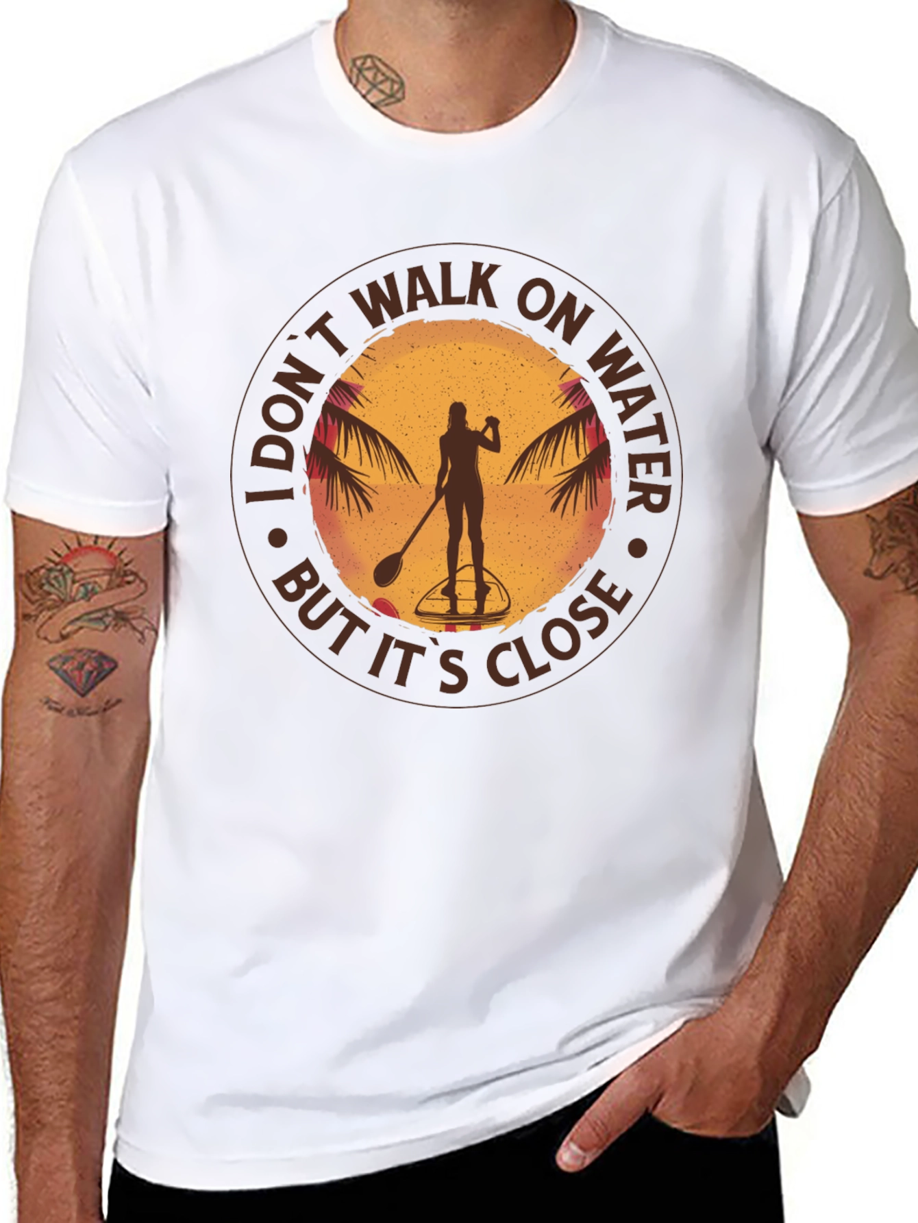 Paddleboard Graphic Tee - I Dont Walk on Water