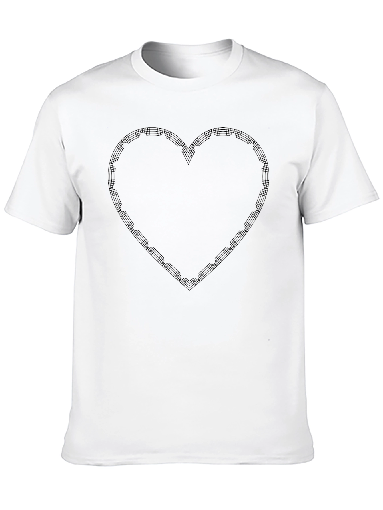 Heart Grid Black T-Shirt