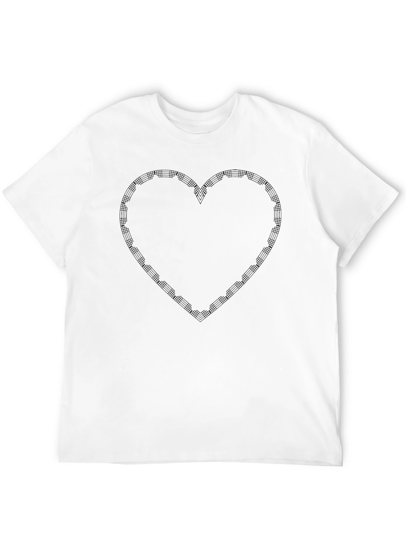 Heart Grid Black T-Shirt