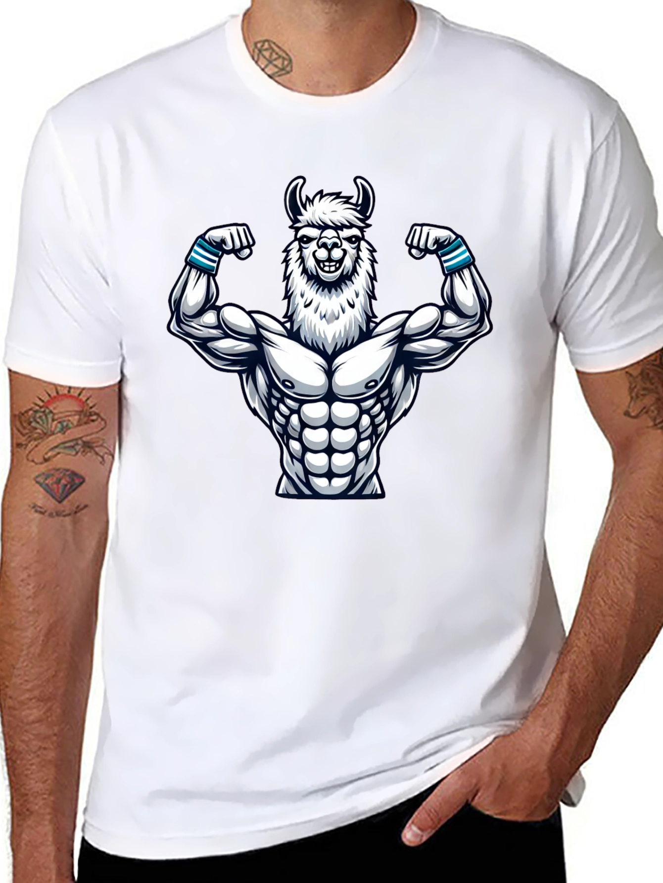 Llama Muscle T-Shirt - Funny Gym Workout Tee