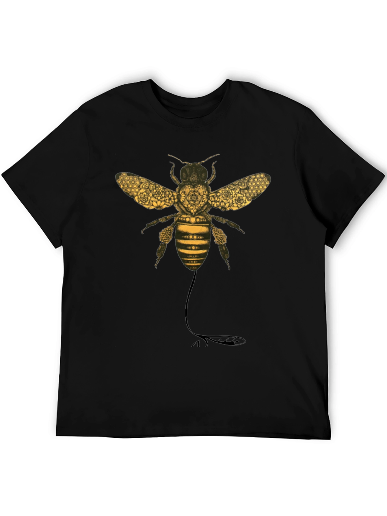Bee Graphic T-Shirt - Black Cotton Blend
