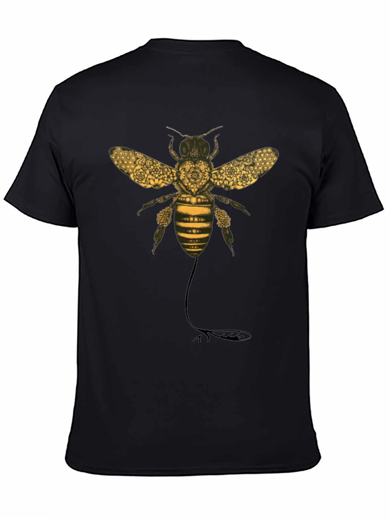 Bee Graphic T-Shirt - Black Cotton Blend