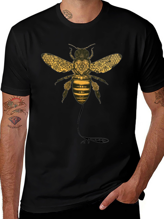 Bee Graphic T-Shirt - Black Cotton Blend