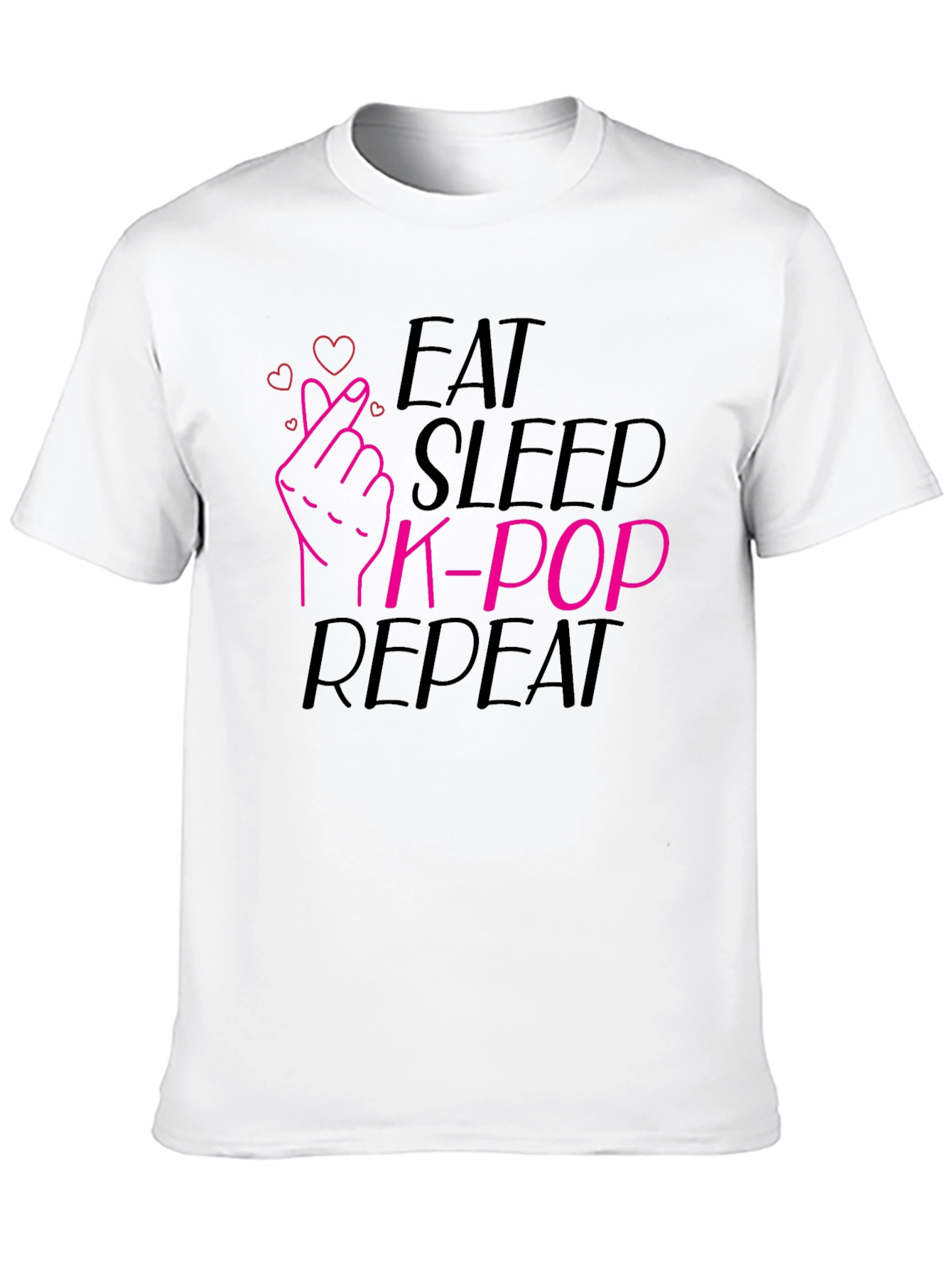 Eat Sleep K-Pop Repeat Black T-Shirt