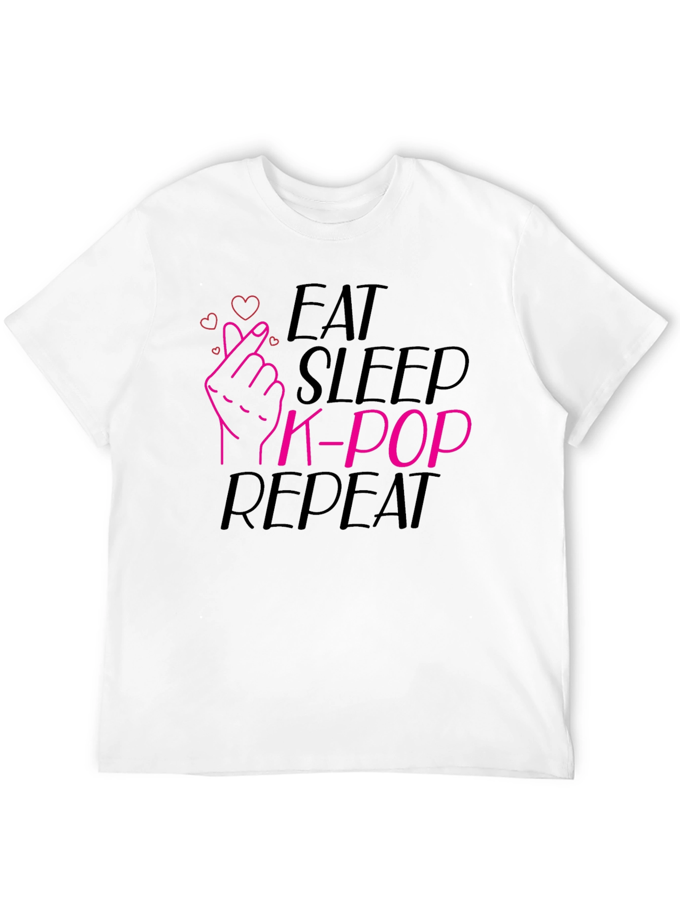 Eat Sleep K-Pop Repeat Black T-Shirt