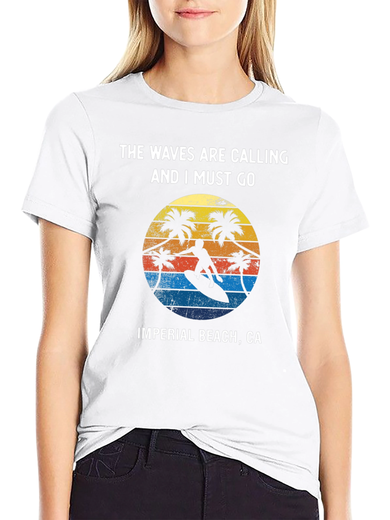 Imperial Beach CA Surfer T-Shirt - Waves are Calling