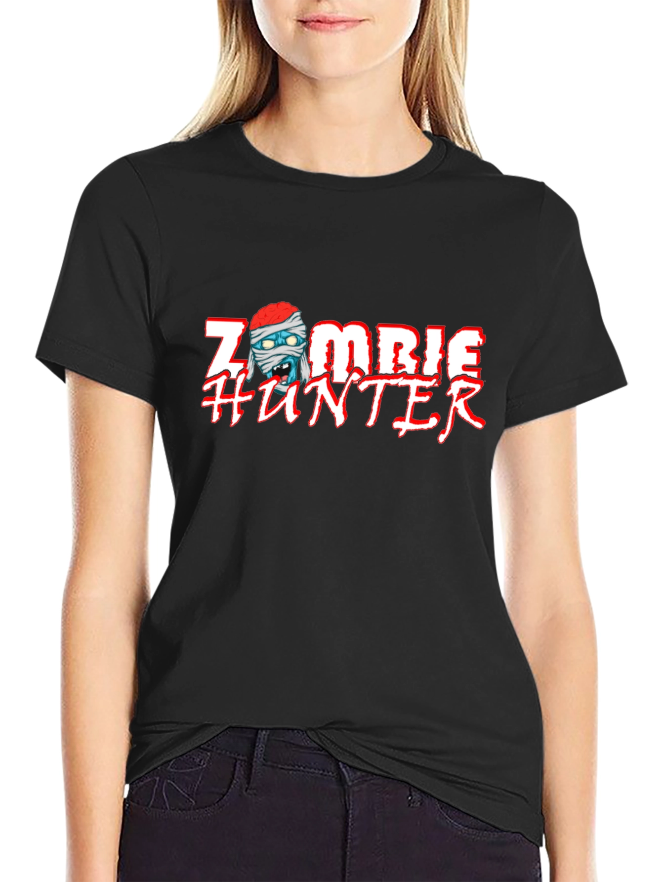 Zombie Hunter Graphic Tee - Cool Halloween T-Shirt