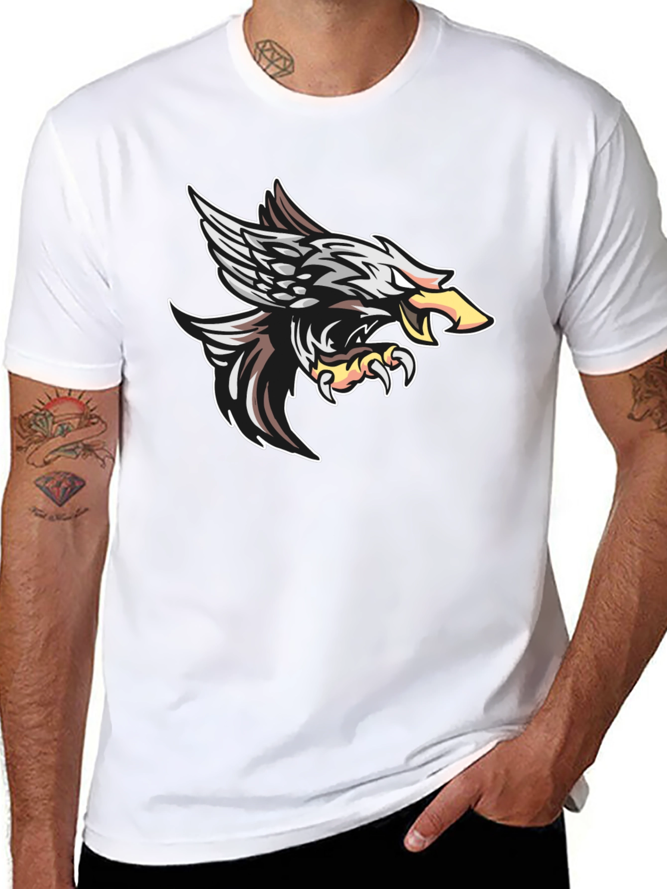 Black Eagle Graphic Tee - Fierce Bird Design