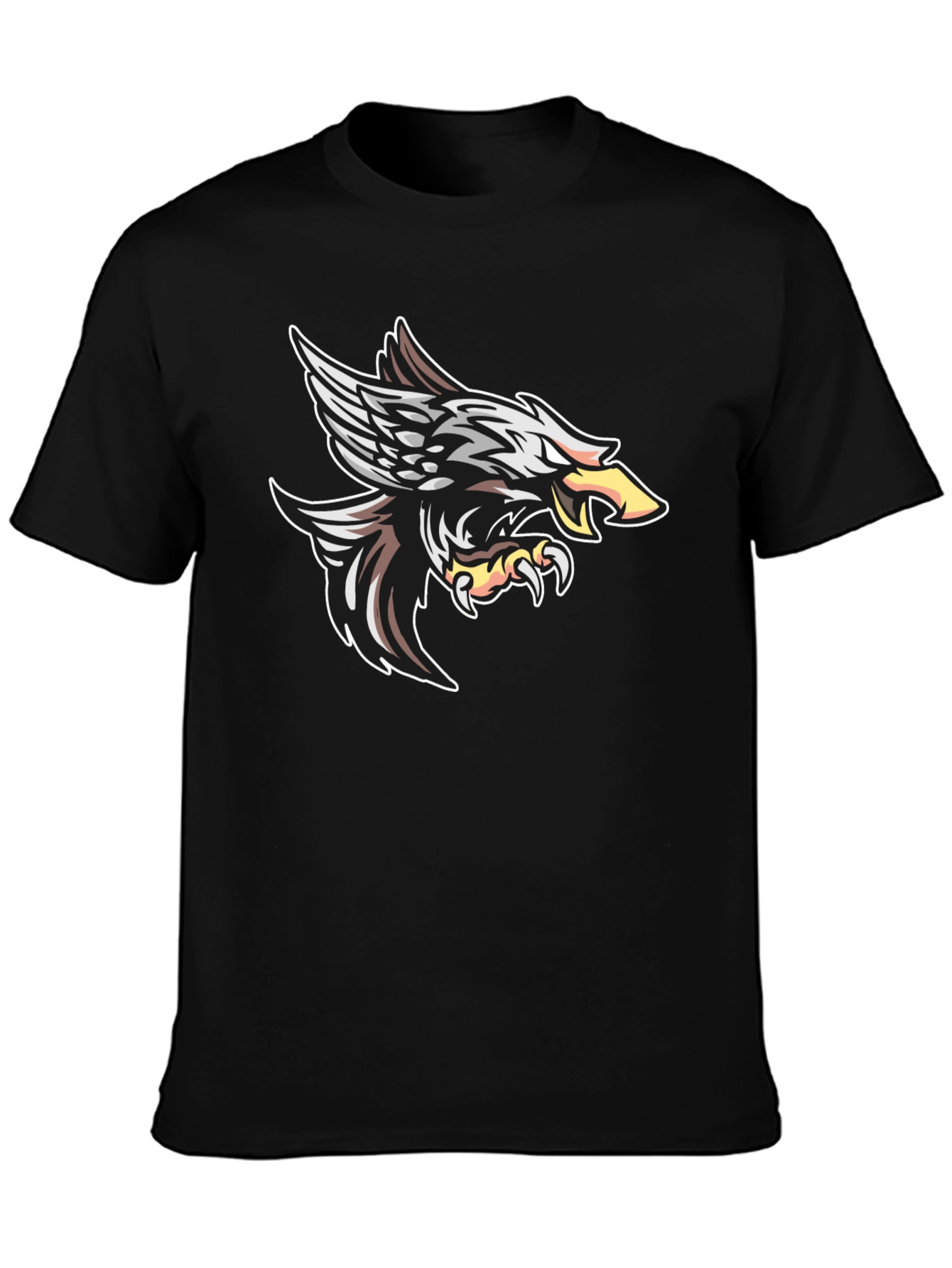 Black Eagle Graphic Tee - Fierce Bird Design