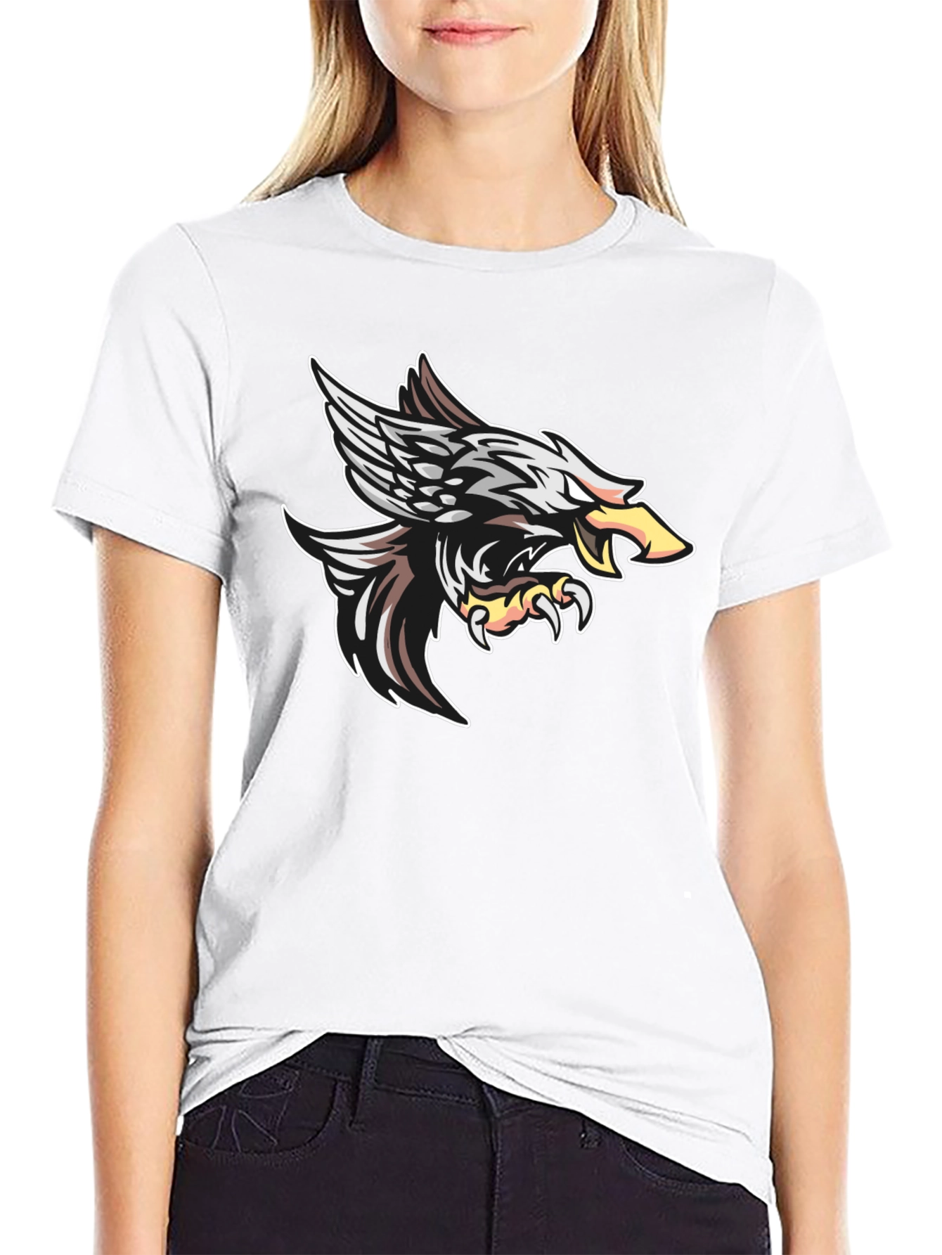 Black Eagle Graphic Tee - Fierce Bird Design