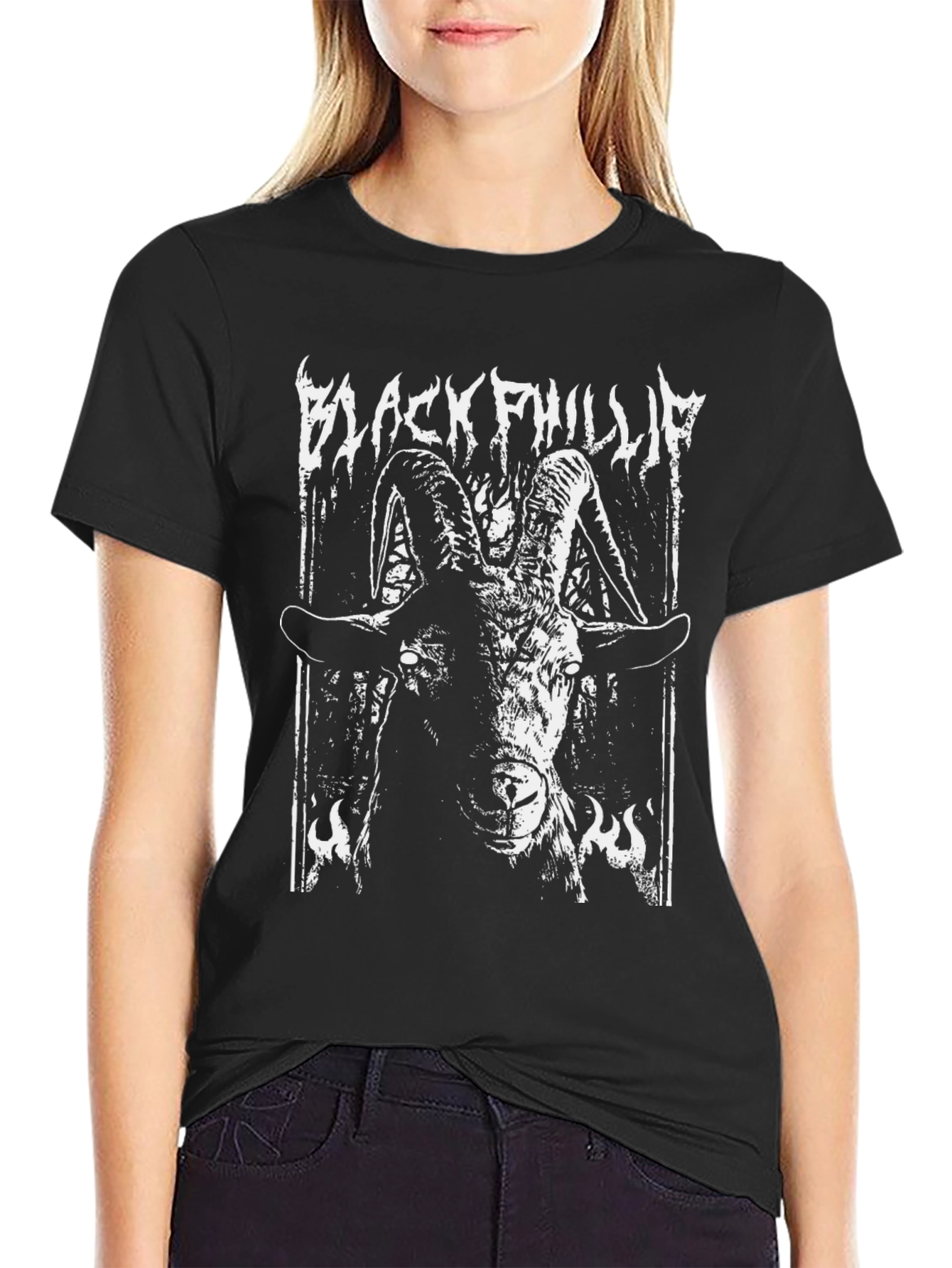 Black Phillip Graphic Tee - Occult Goat Design