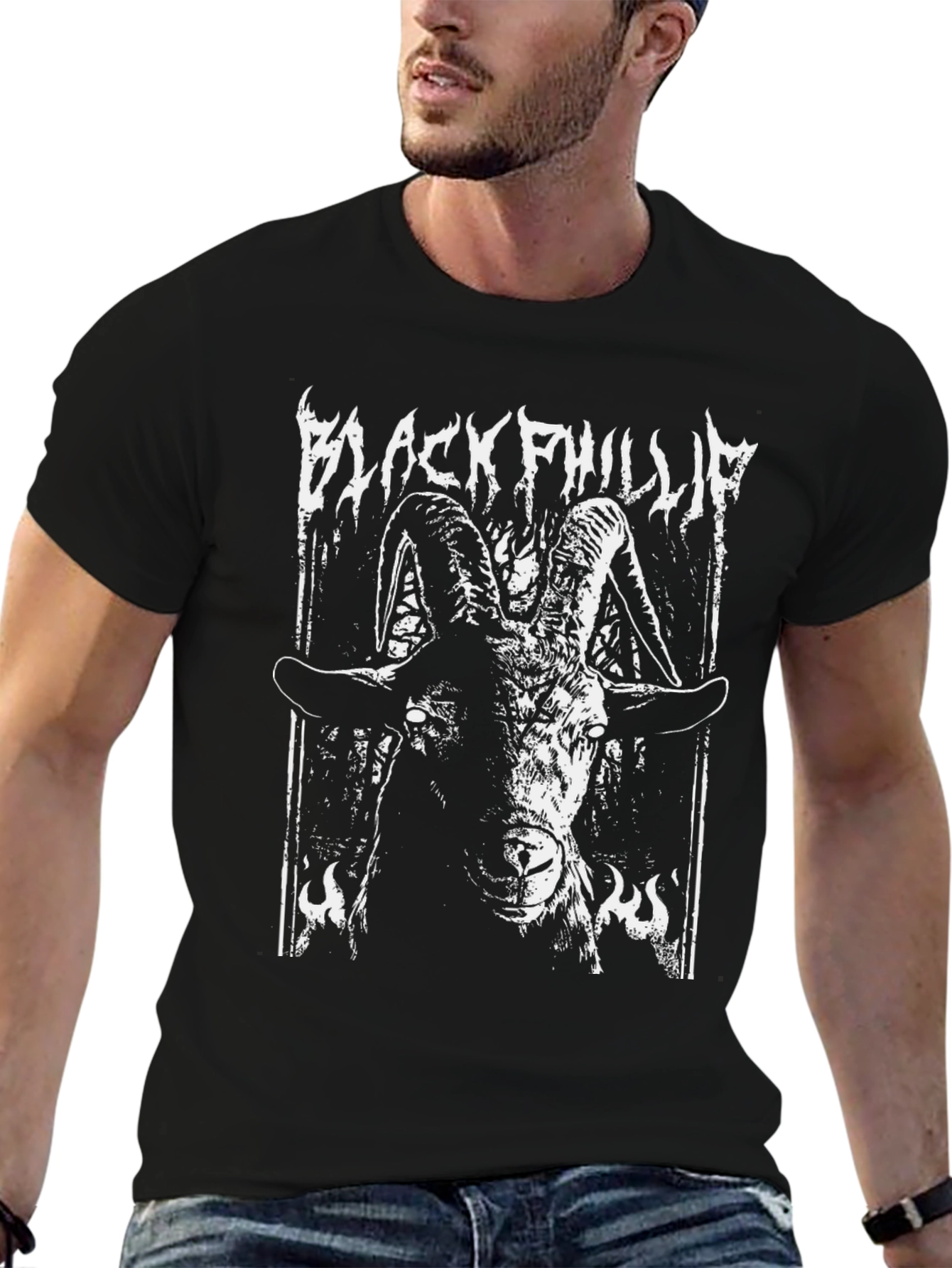 Black Phillip Graphic Tee - Occult Goat Design