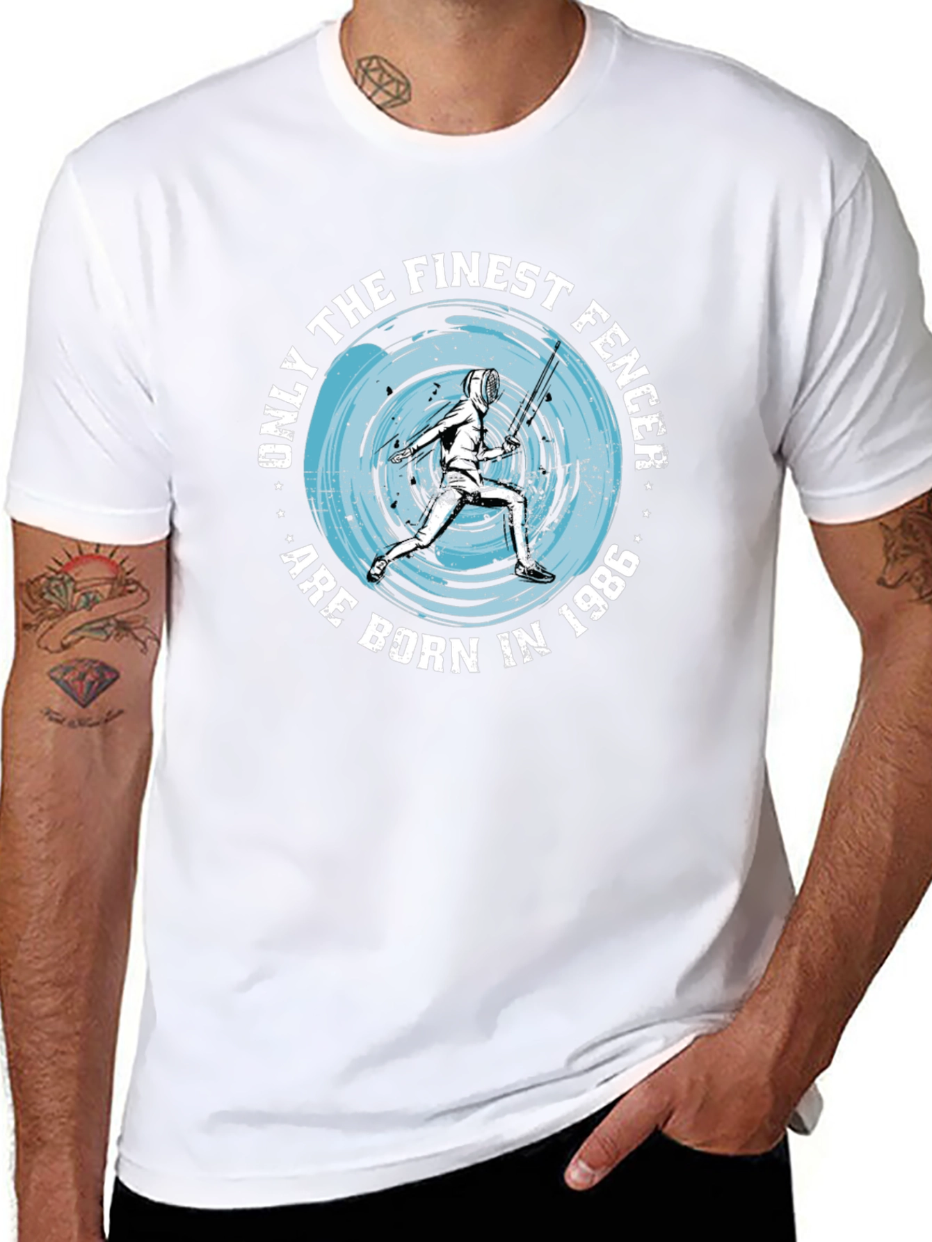 Finest Fencer Born in 1986 Black T-Shirt