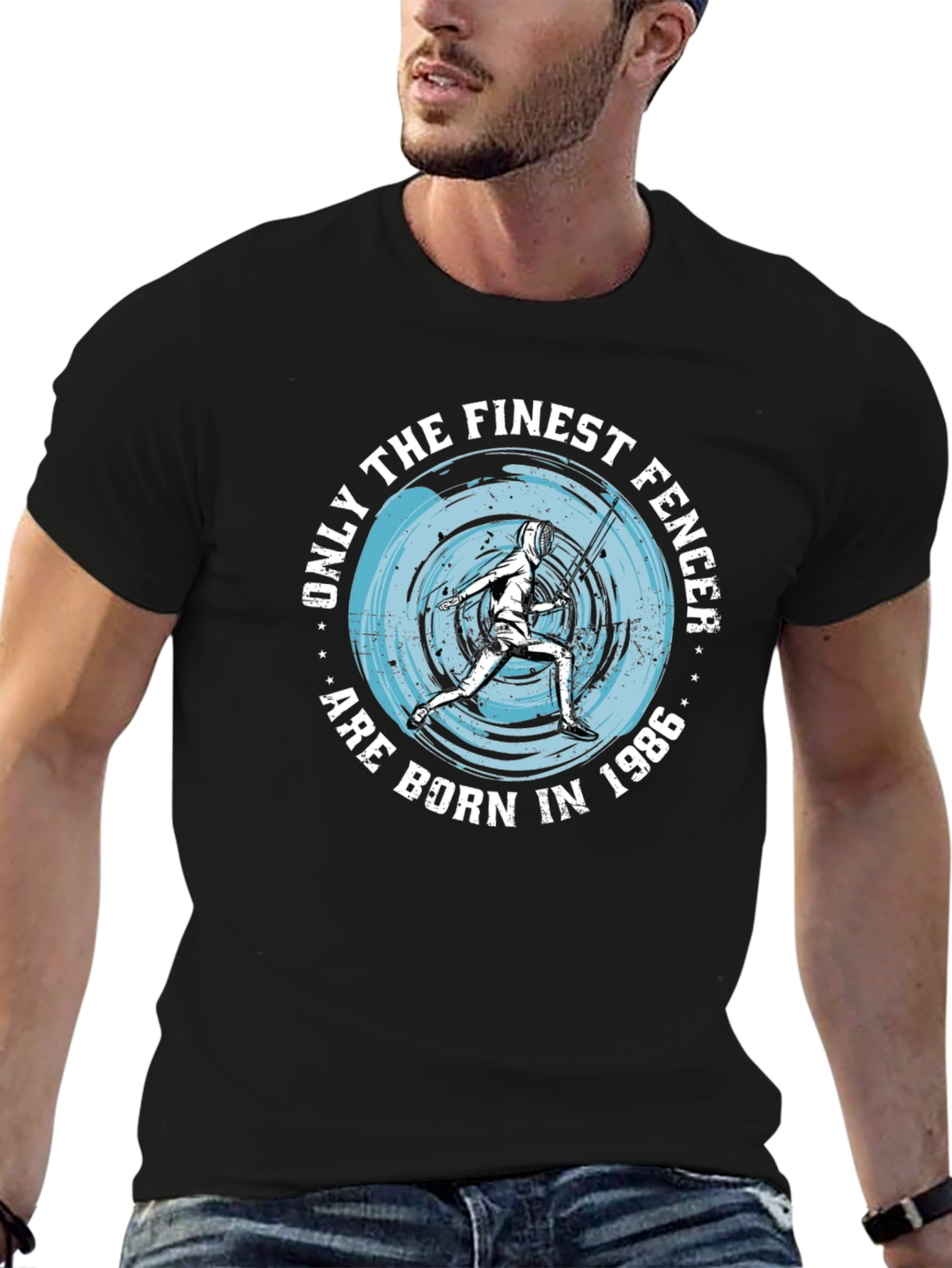 Finest Fencer Born in 1986 Black T-Shirt