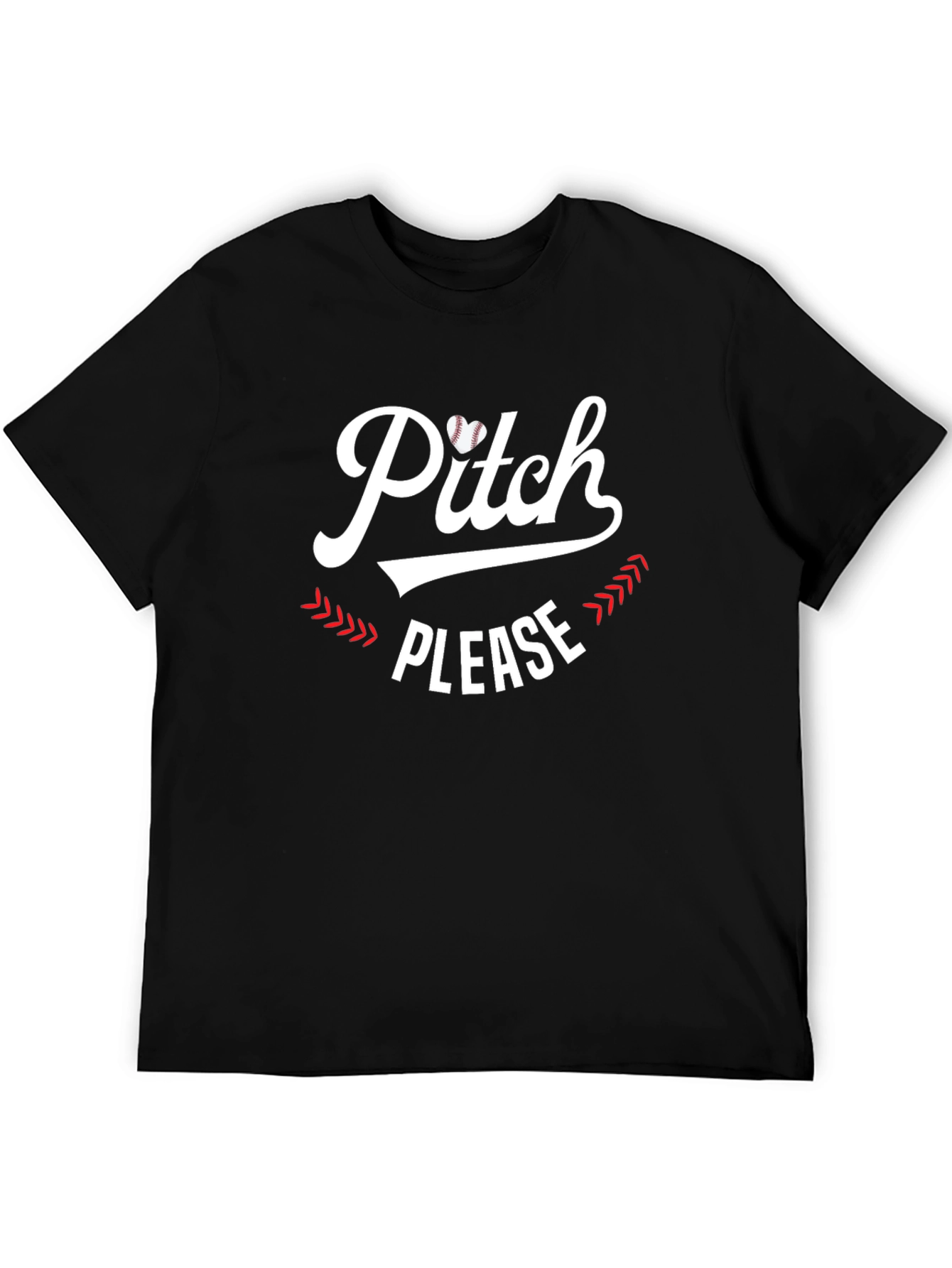 Pitch Please Baseball Heart Graphic Tee