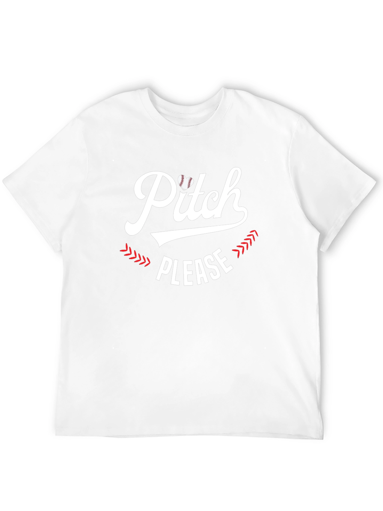 Pitch Please Baseball Heart Graphic Tee