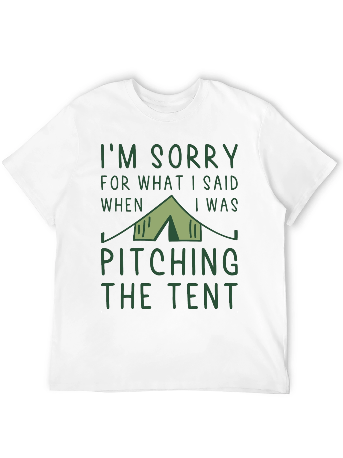 Camping Humor T-Shirt - Pitching the Tent