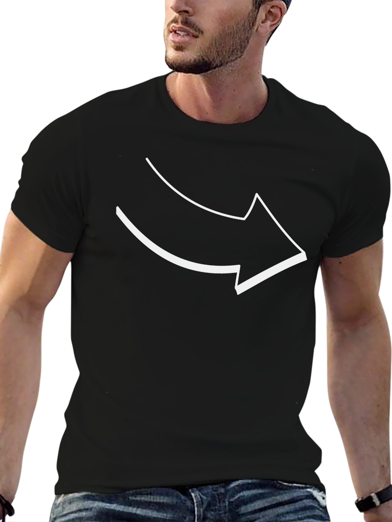 Arrow Graphic Tee - Black Cotton