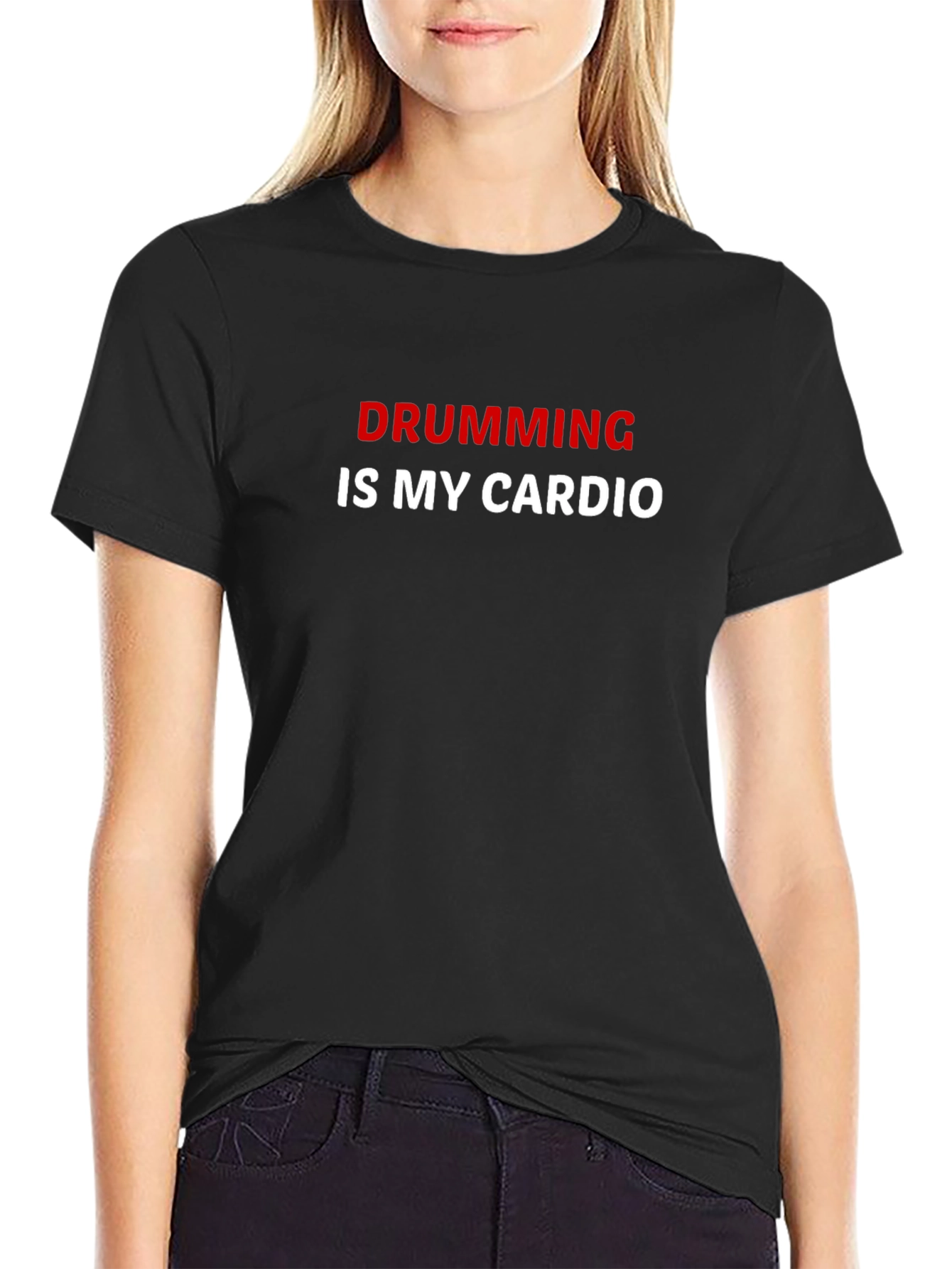 Drumming Is My Cardio T-Shirt - Black Graphic Tee