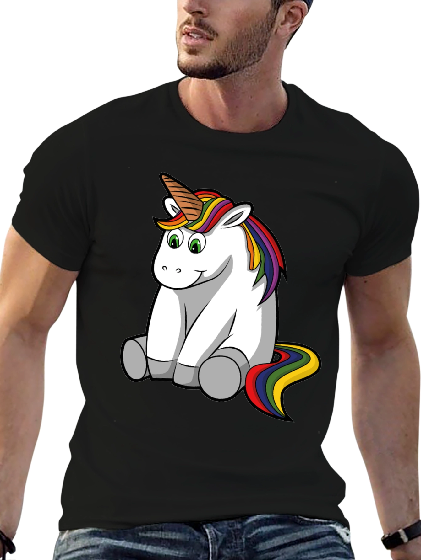Unicorn T-Shirt - Black Cotton Tee