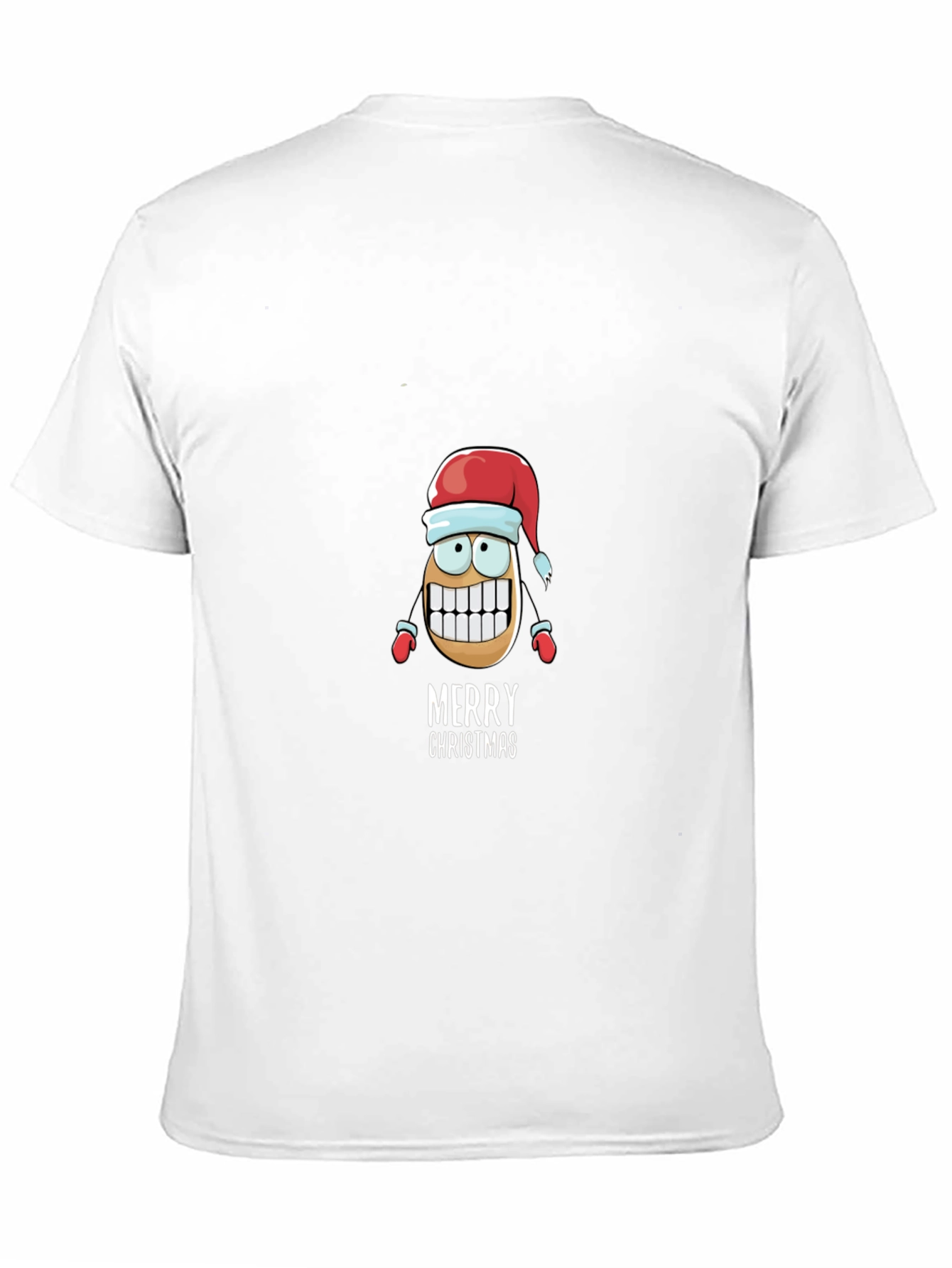 Merry Christmas Cartoon Potato Black T-Shirt