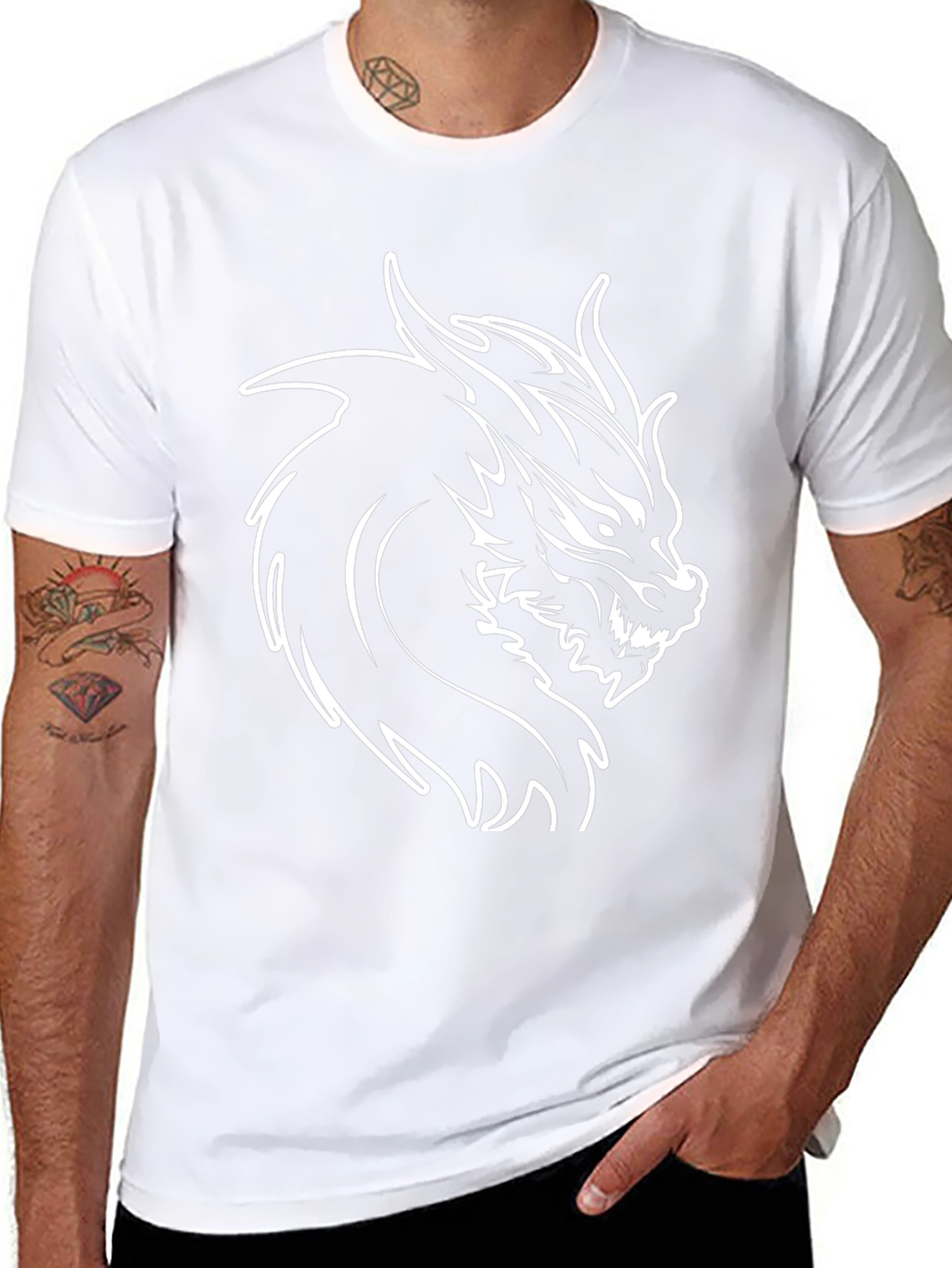 Black Dragon Graphic Tee - Mens Fashion