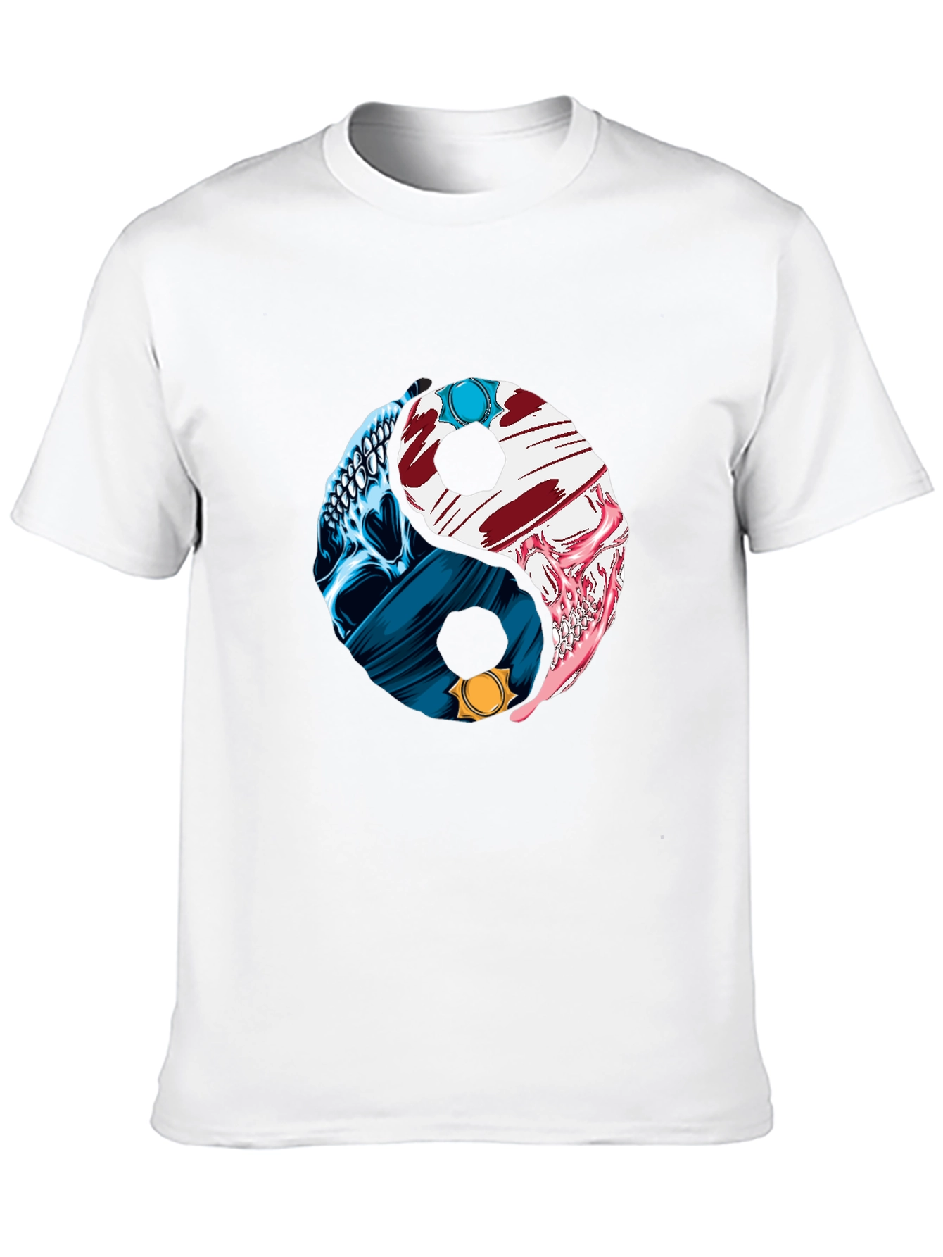 Yin Yang Skull Graphic T-Shirt