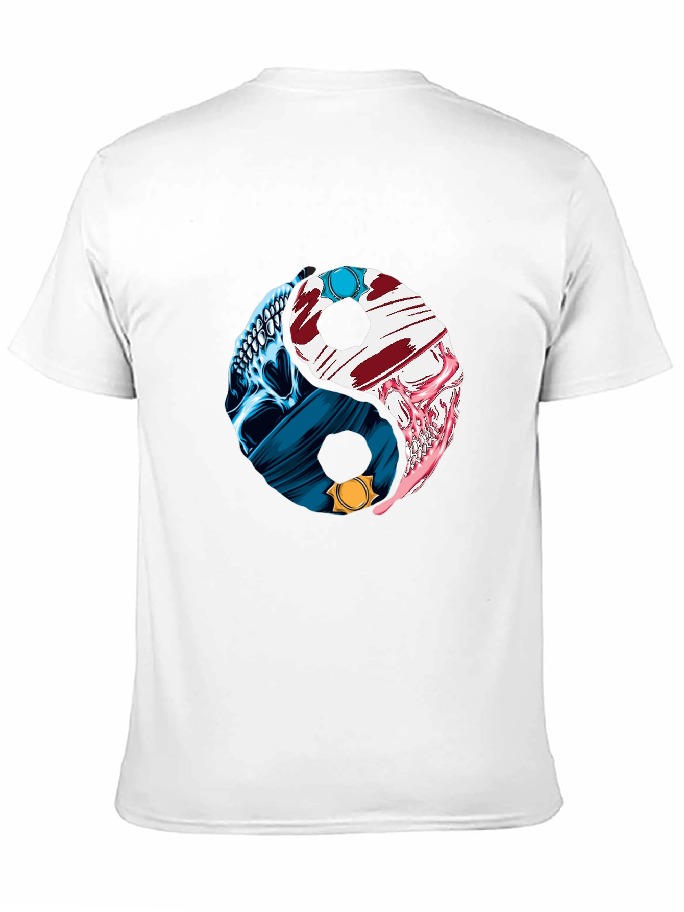 Yin Yang Skull Graphic T-Shirt