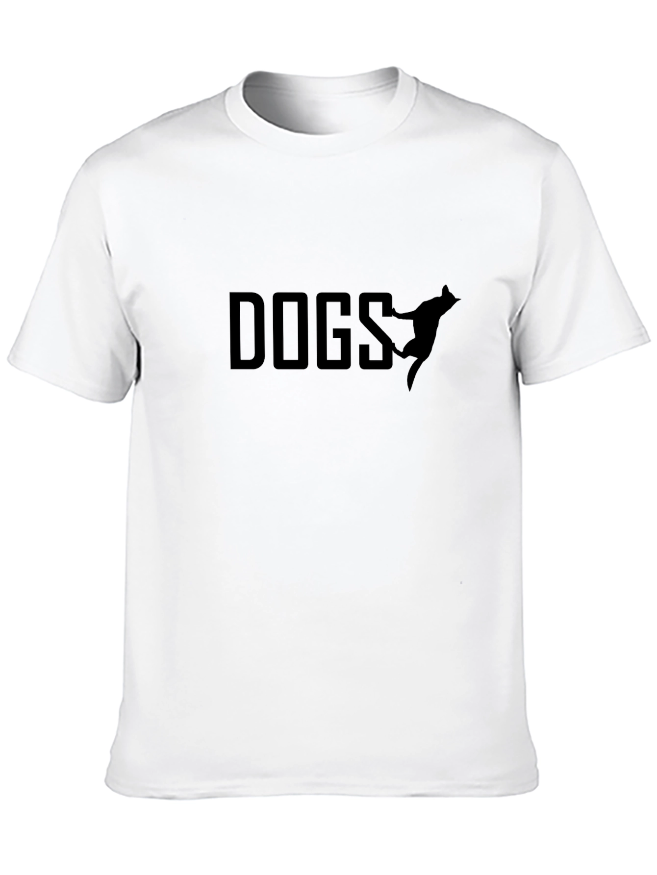 Dogs Graphic Tee - Black Cotton Blend T-Shirt