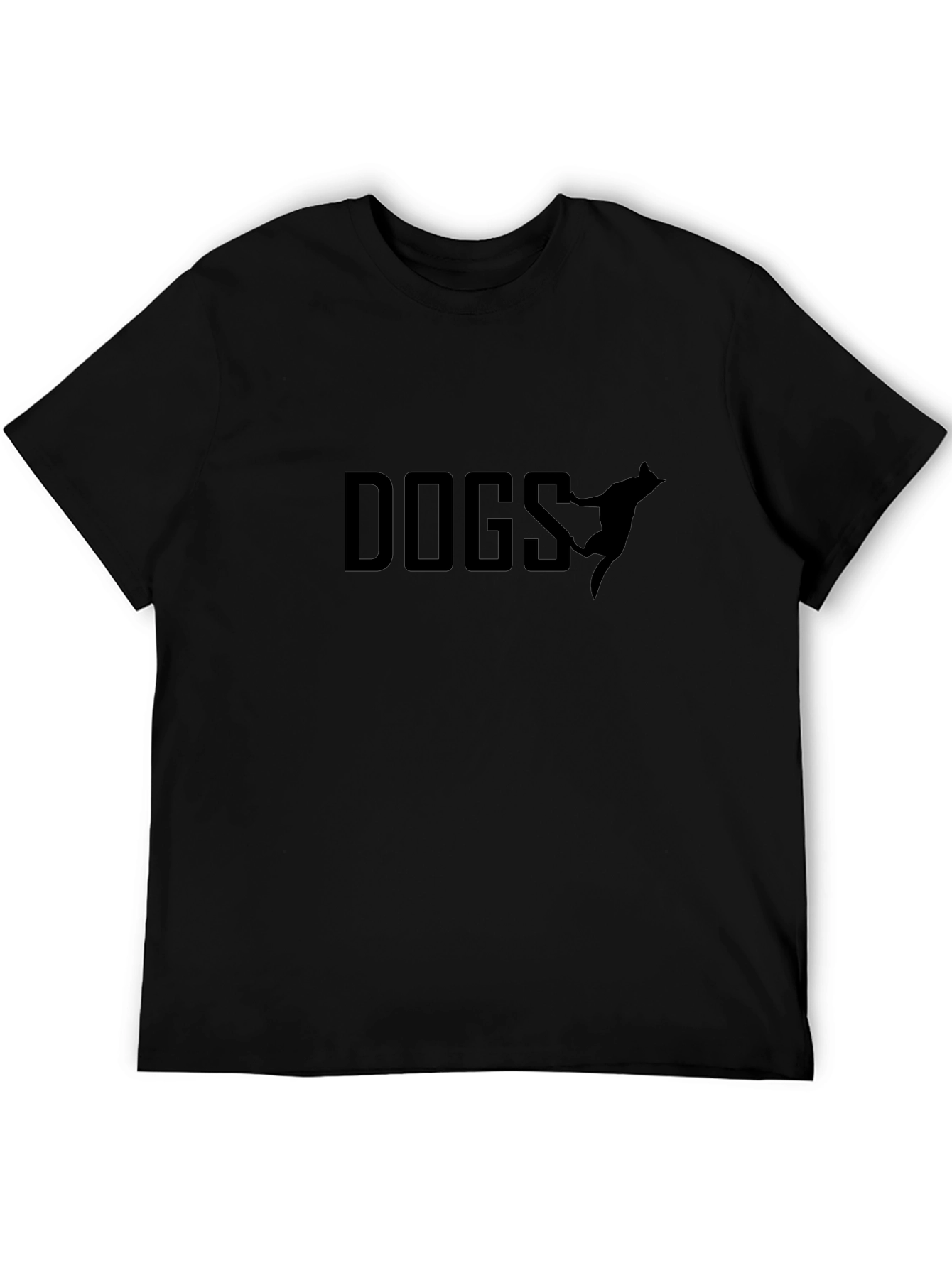 Dogs Graphic Tee - Black Cotton Blend T-Shirt