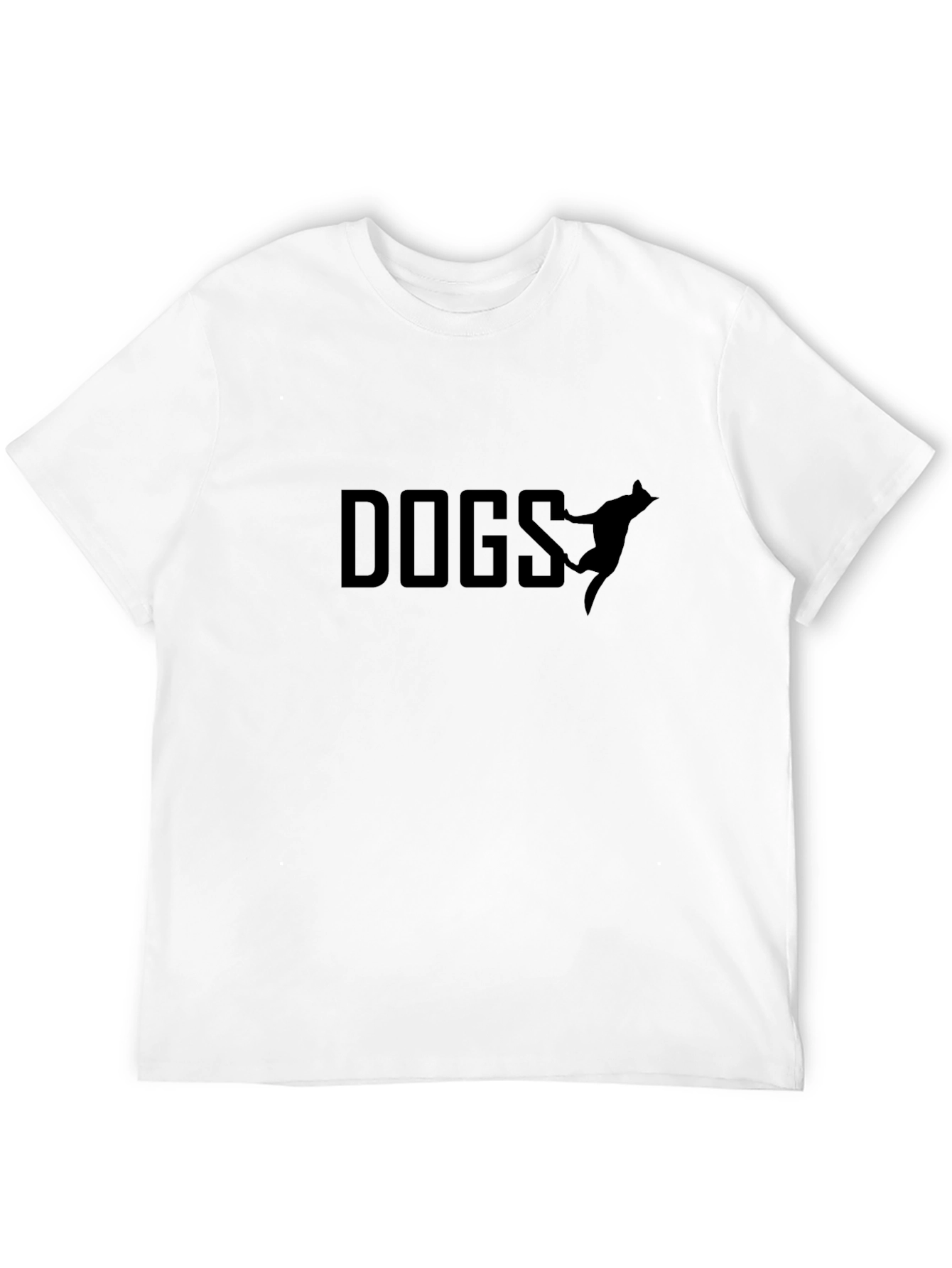 Dogs Graphic Tee - Black Cotton Blend T-Shirt