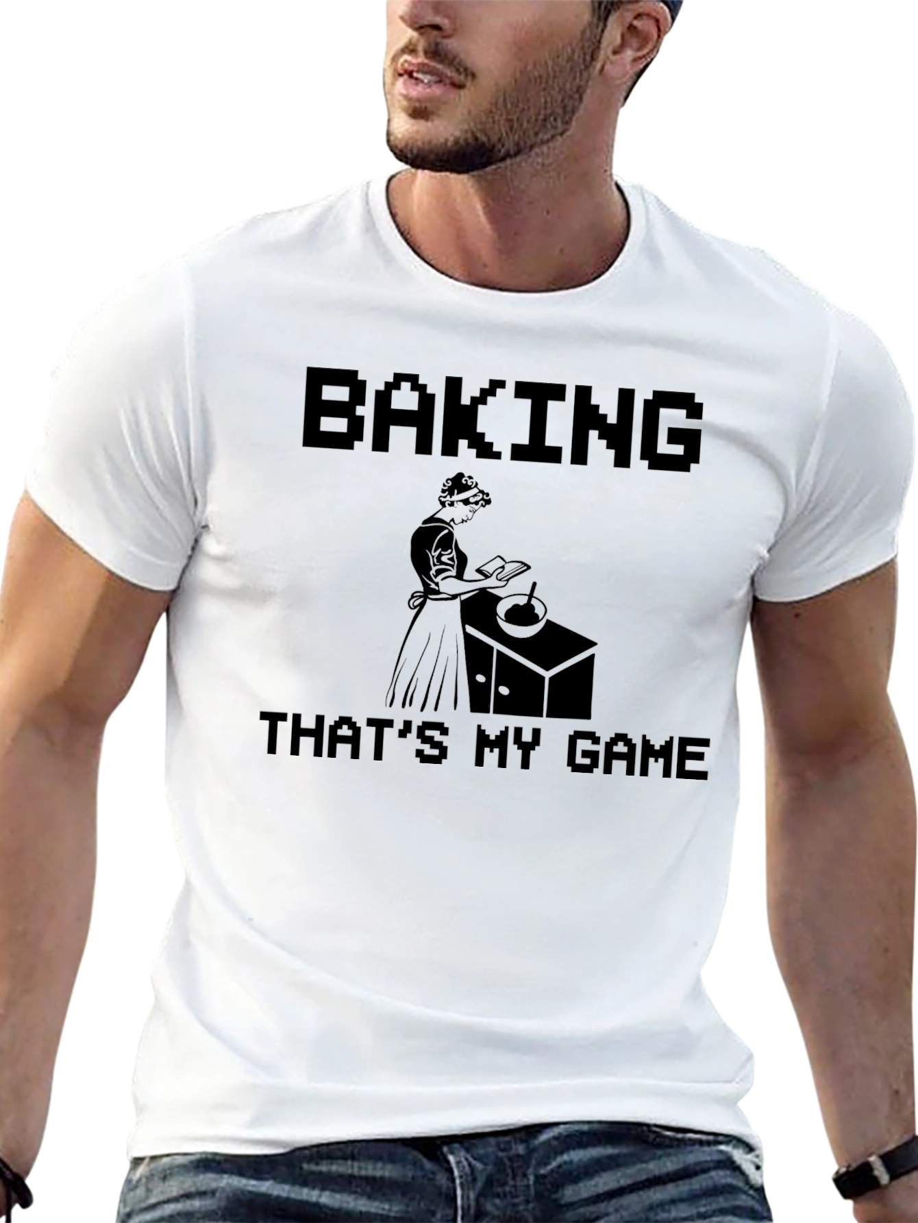 Baking Is My Game Black T-Shirt