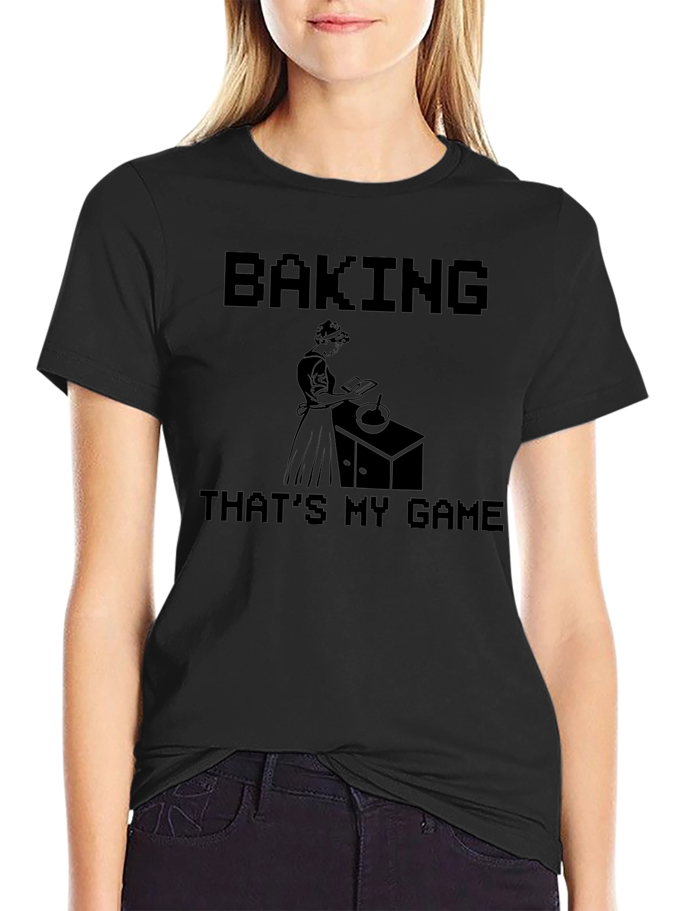 Baking Is My Game Black T-Shirt