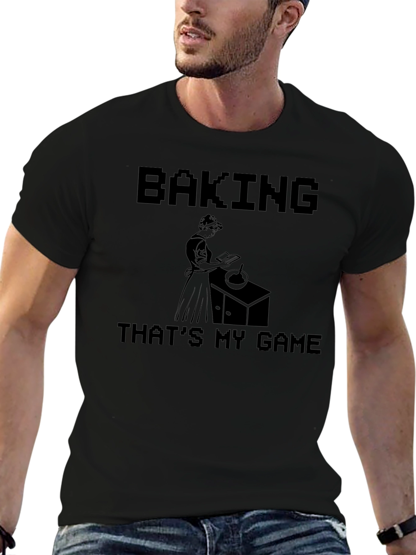 Baking Is My Game Black T-Shirt