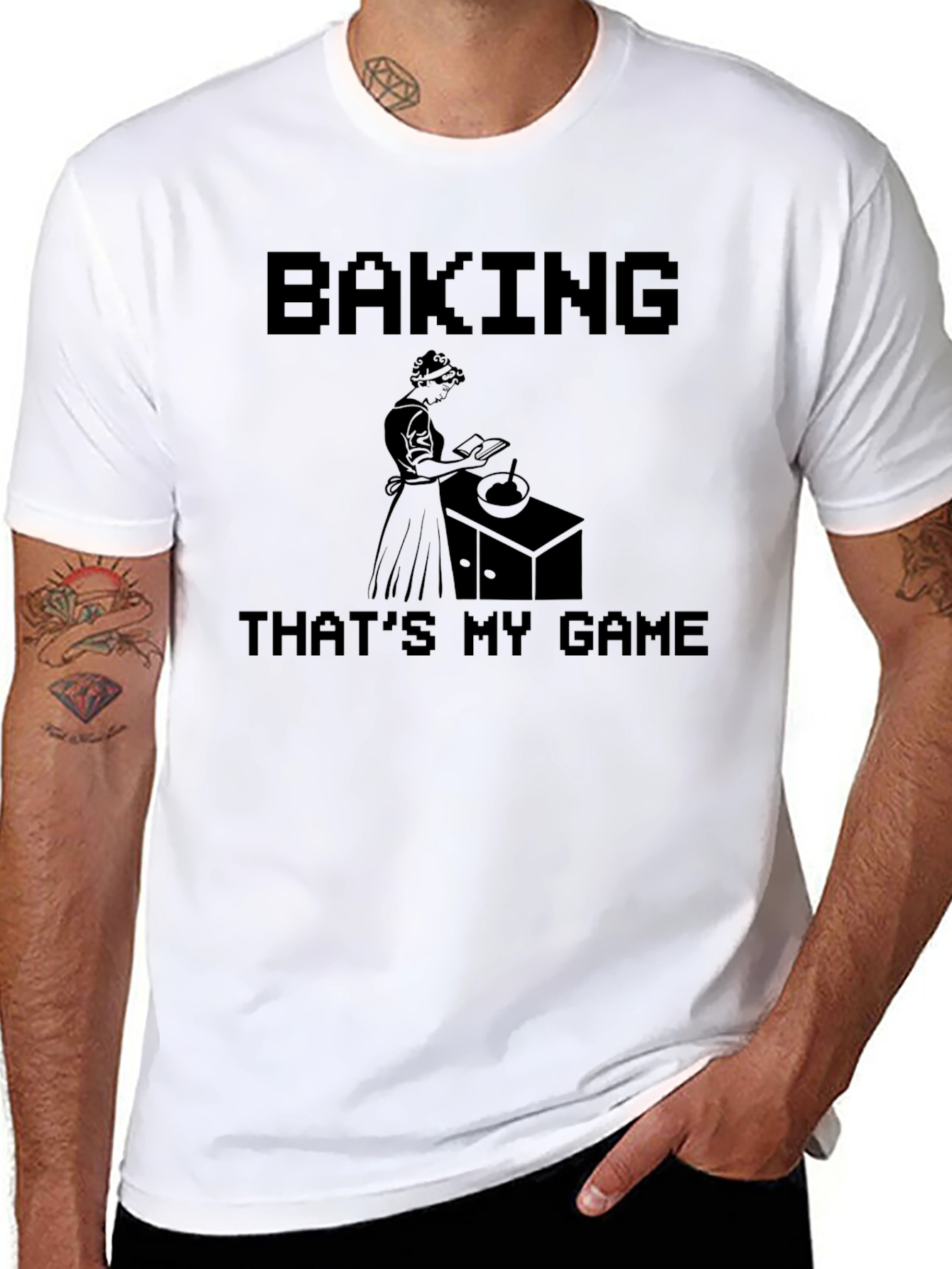 Baking Is My Game Black T-Shirt