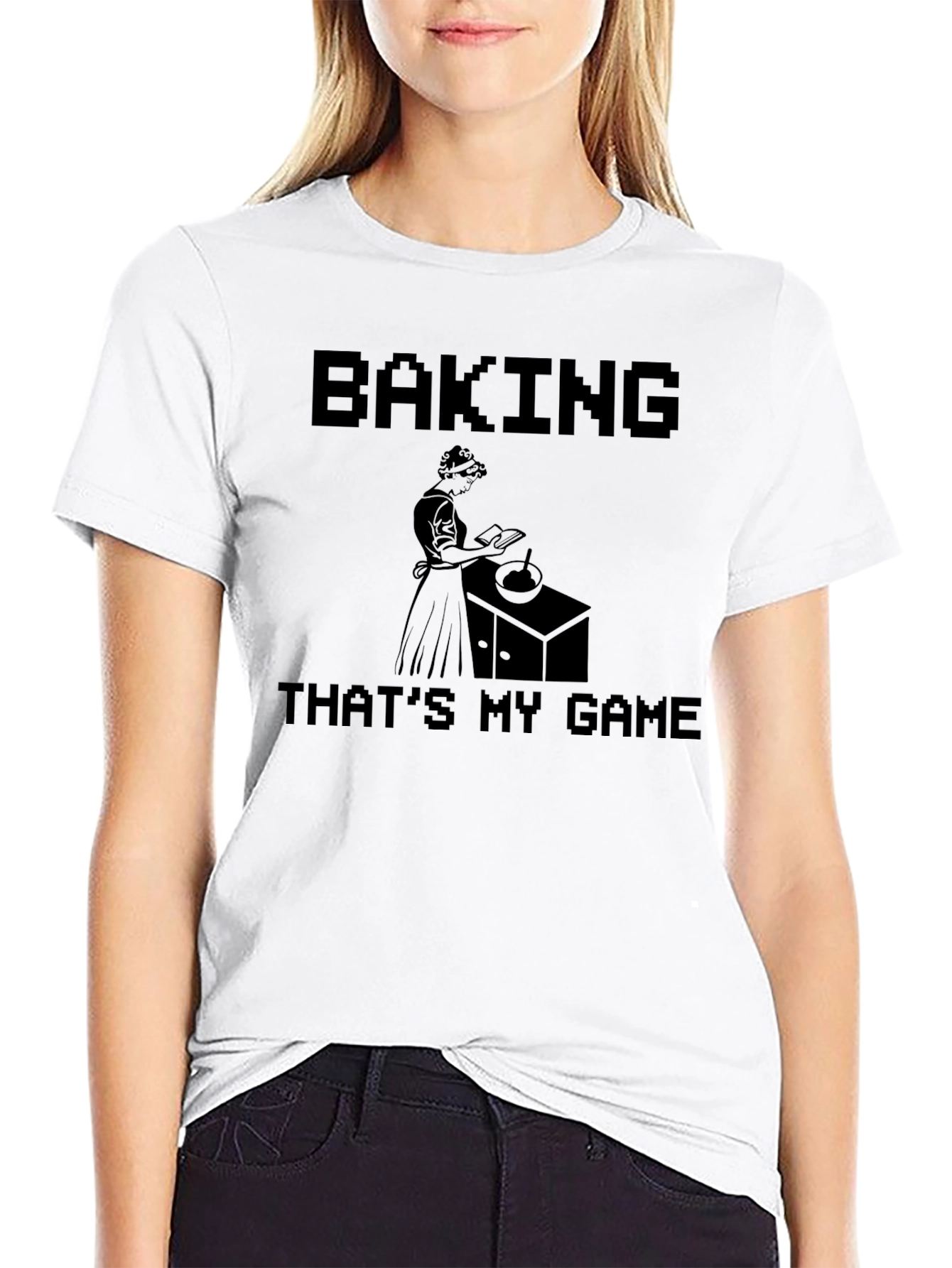 Baking Is My Game Black T-Shirt