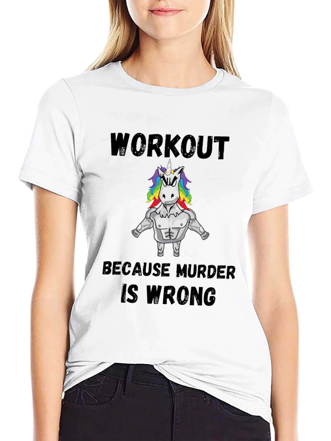 Workout Because Murder is Wrong T-Shirt